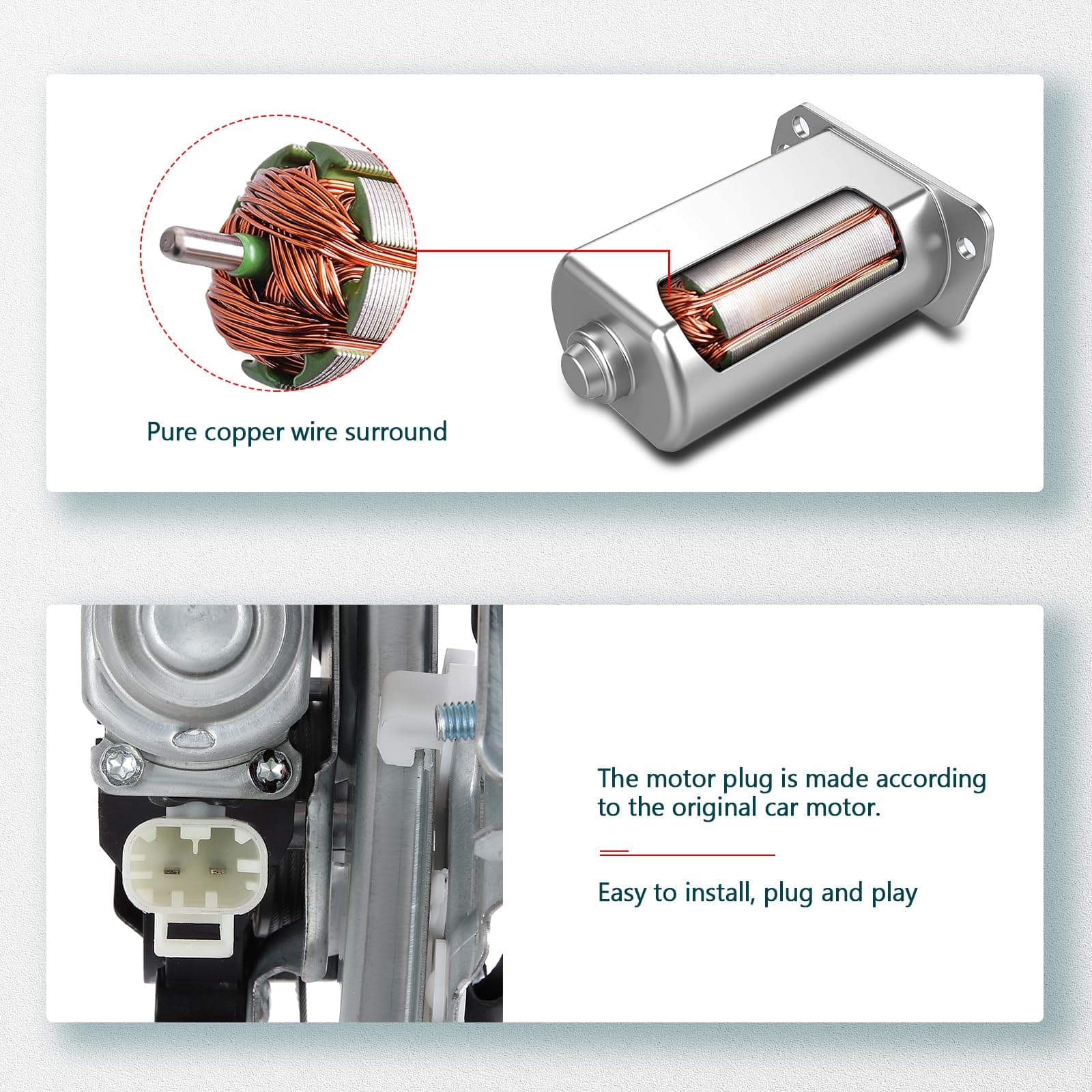 FINDAUTO 751-969 Rear Right Passenger Side Power Window Regulator with Motor Ass - Thumbnail 6