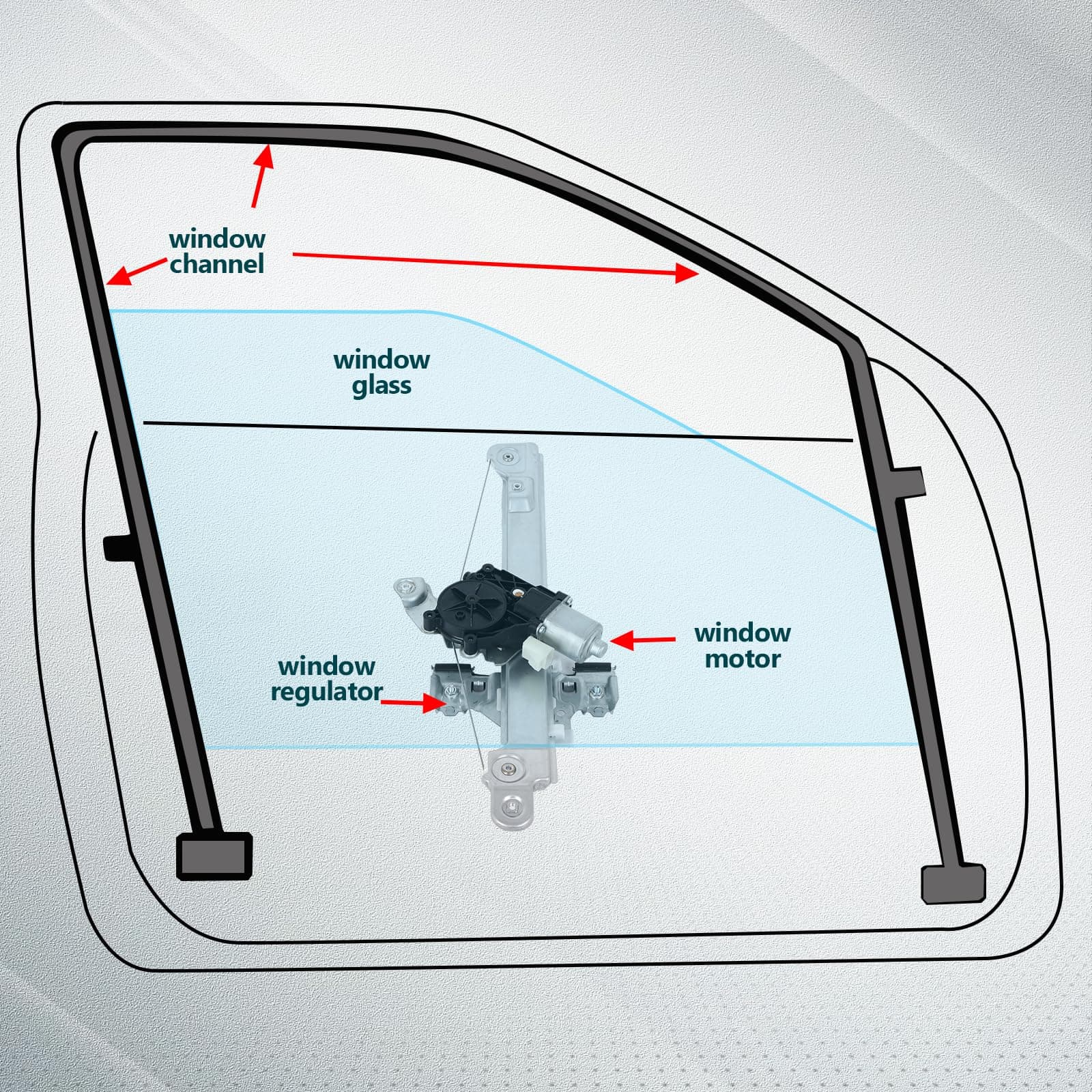 FINDAUTO 751-969 Rear Right Passenger Side Power Window Regulator with Motor Ass - Thumbnail 7