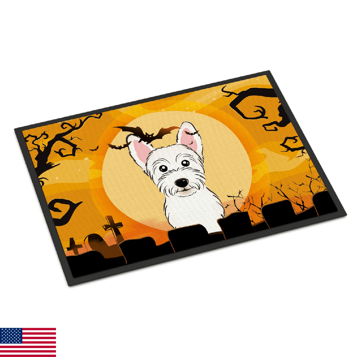 Caroline's Treasures BB1784MAT Halloween Westie Doormat 18x27 Front Door Mat Ind - Image 1