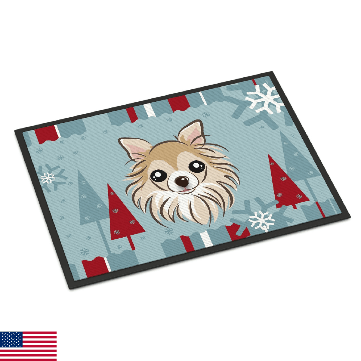 Caroline's Treasures BB1747MAT Winter Holiday Chihuahua Doormat 18x27 Front Door - Image 1