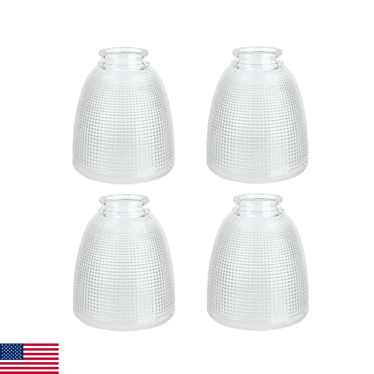 Aspen Creative 23111-4 Contemporary Style Replacement Clear with Grid Pattern Gl - Image 1