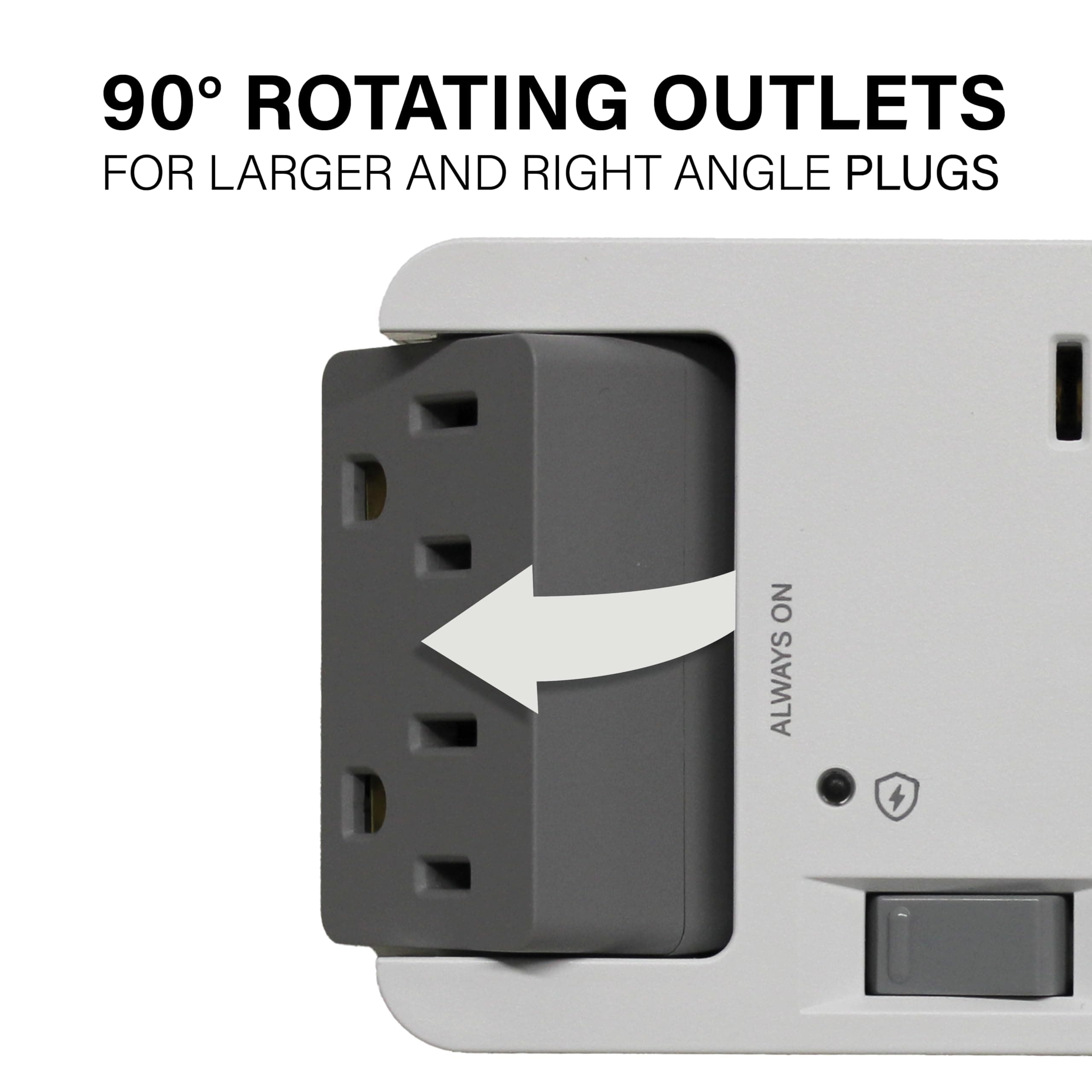 On-Q 6 Outlet Enclosure Surge Protector with One USB-A and One USB-C - Thumbnail 7