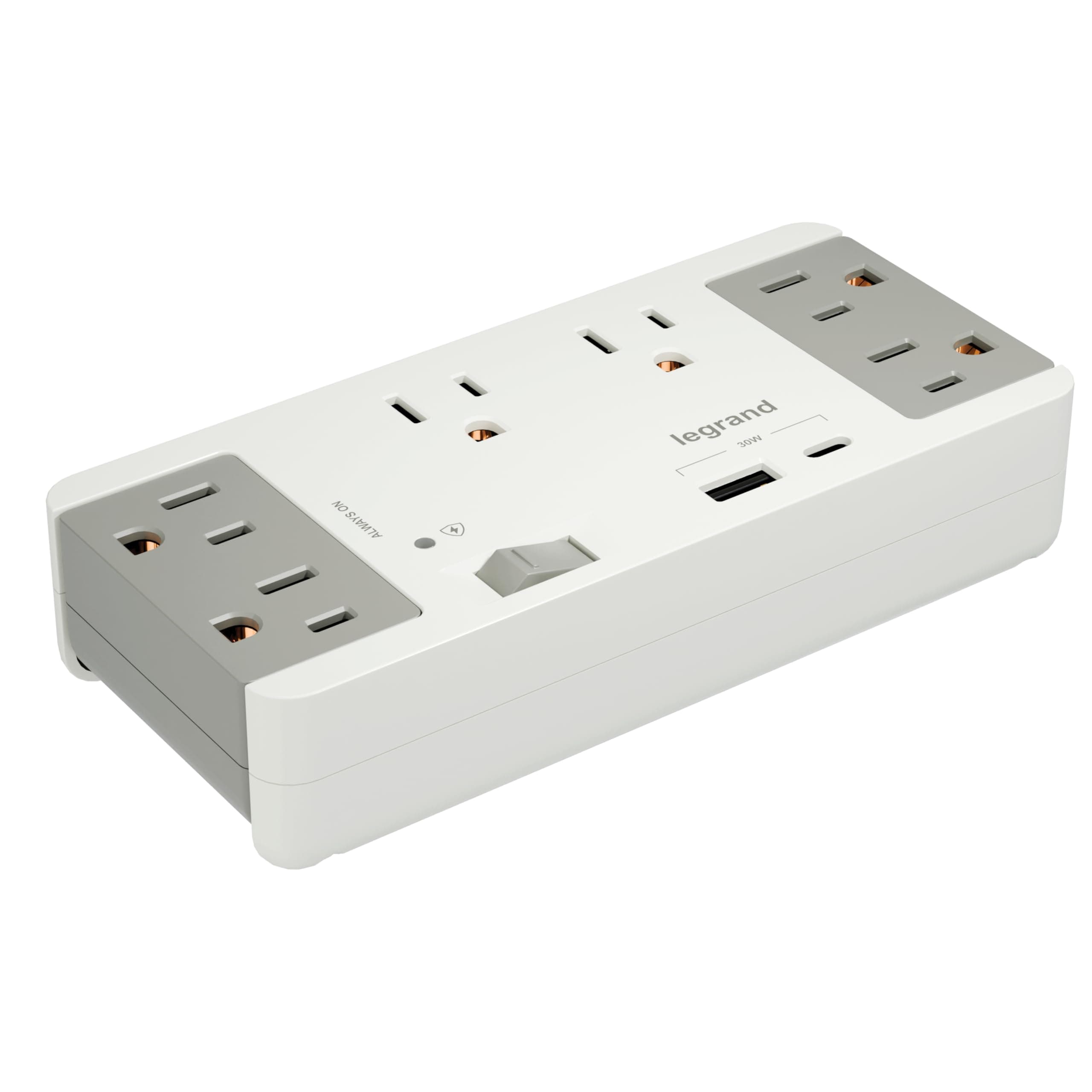 On-Q 6 Outlet Enclosure Surge Protector with One USB-A and One USB-C - Thumbnail 5