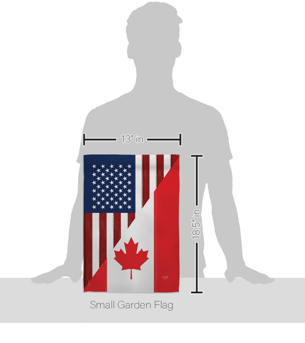 Breeze Decor G158190 US Canada Friendship Flags of the World US Friendship Impre - Thumbnail 2