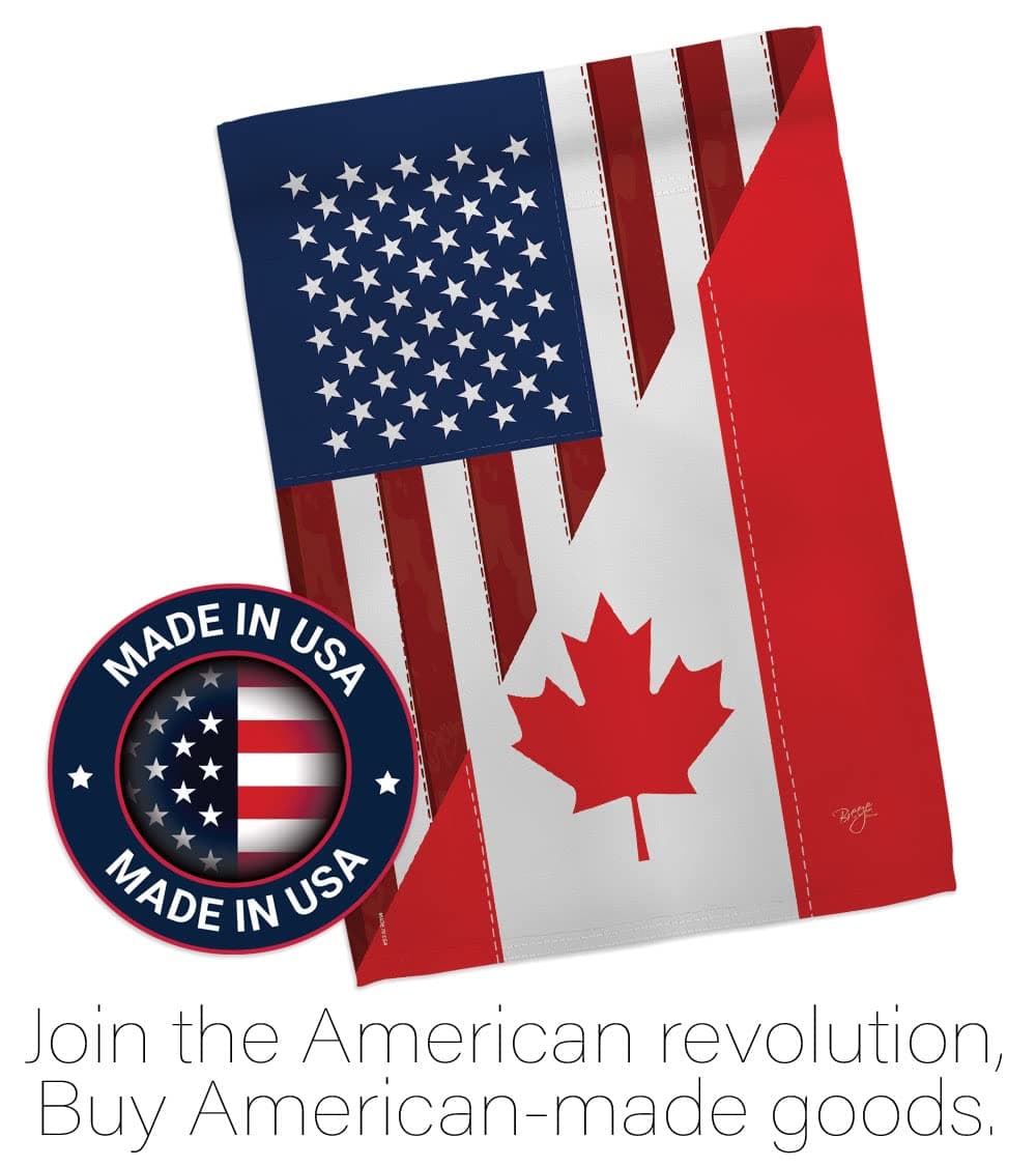 Breeze Decor G158190 US Canada Friendship Flags of the World US Friendship Impre - Thumbnail 5