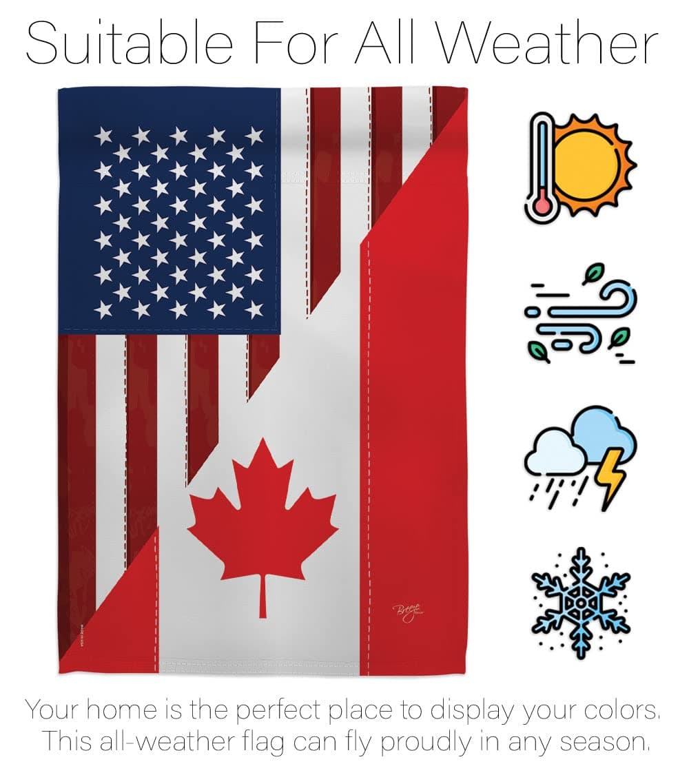 Breeze Decor G158190 US Canada Friendship Flags of the World US Friendship Impre - Thumbnail 6