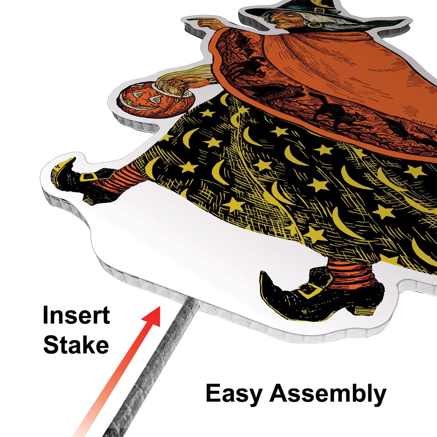 Beistle 6 Piece Corrugated Plastic Vintage Halloween Yard Signs with Stakes - St - Thumbnail 3