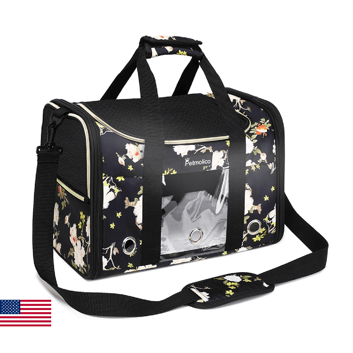 Petmolico Cat Carrier Soft-Sided Pet Bag Small Medium Cats Puppies 16lb Airline - Image 1