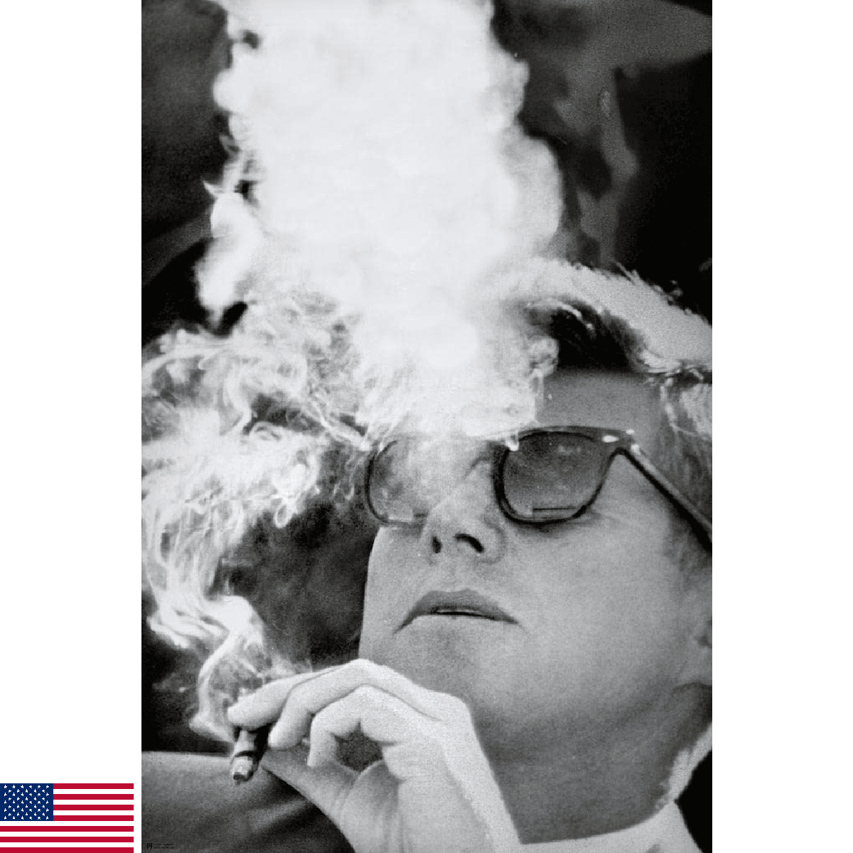 JFK Poster Cigar Smoking Picture President John F Kennedy Portrait Wall Poster f - Image 1