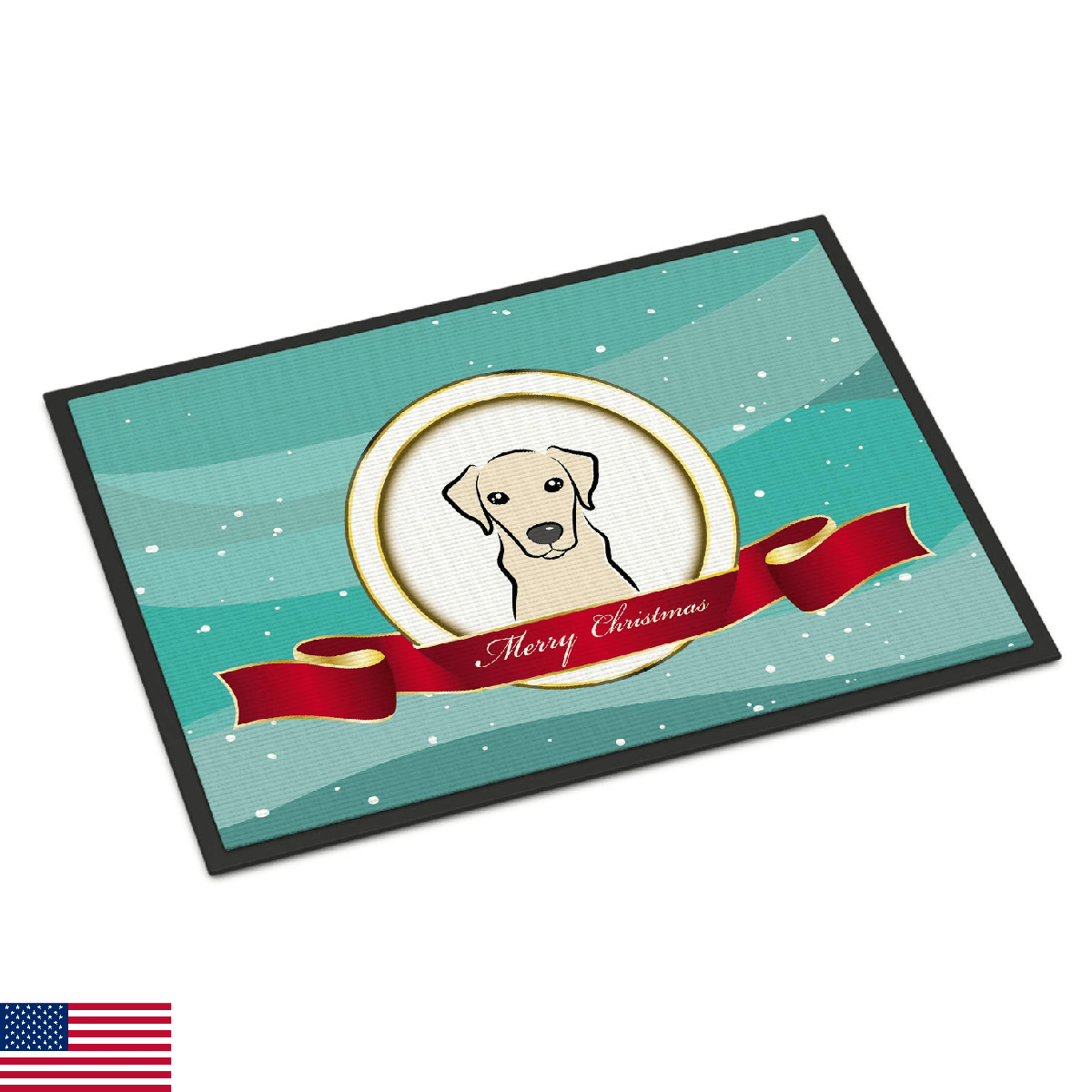 Caroline's Treasures BB1532MAT Yellow Labrador Merry Christmas Doormat 18x27 Fro - Image 1