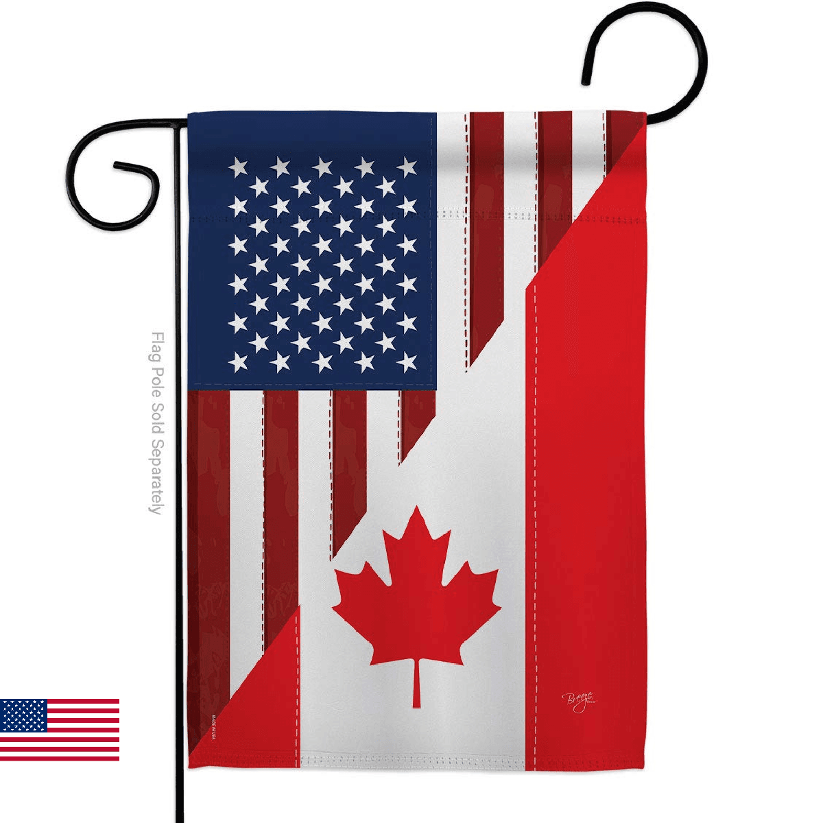 Breeze Decor G158190 US Canada Friendship Flags of the World US Friendship Impre - Image 1