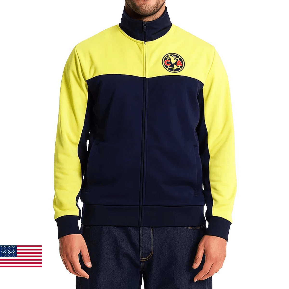 Icon Sports Officially Licensed Mens Club America Soccer Track Jacket – Full Zip - Image 1