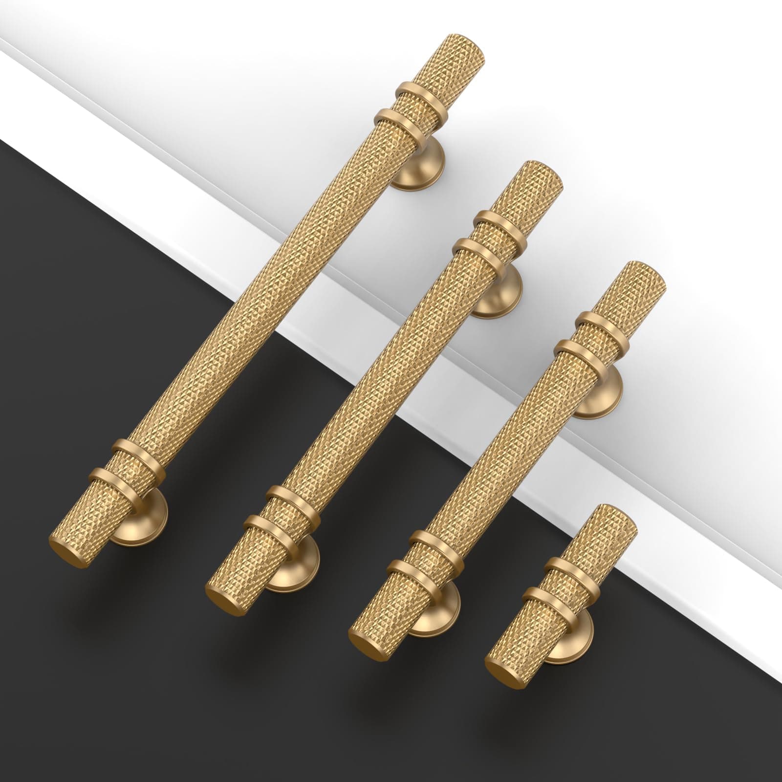 Asidrama 10 Pack 5 Inch(128mm) Knurled Champagne Bronze Kitchen Cabinet Handles, - Thumbnail 6