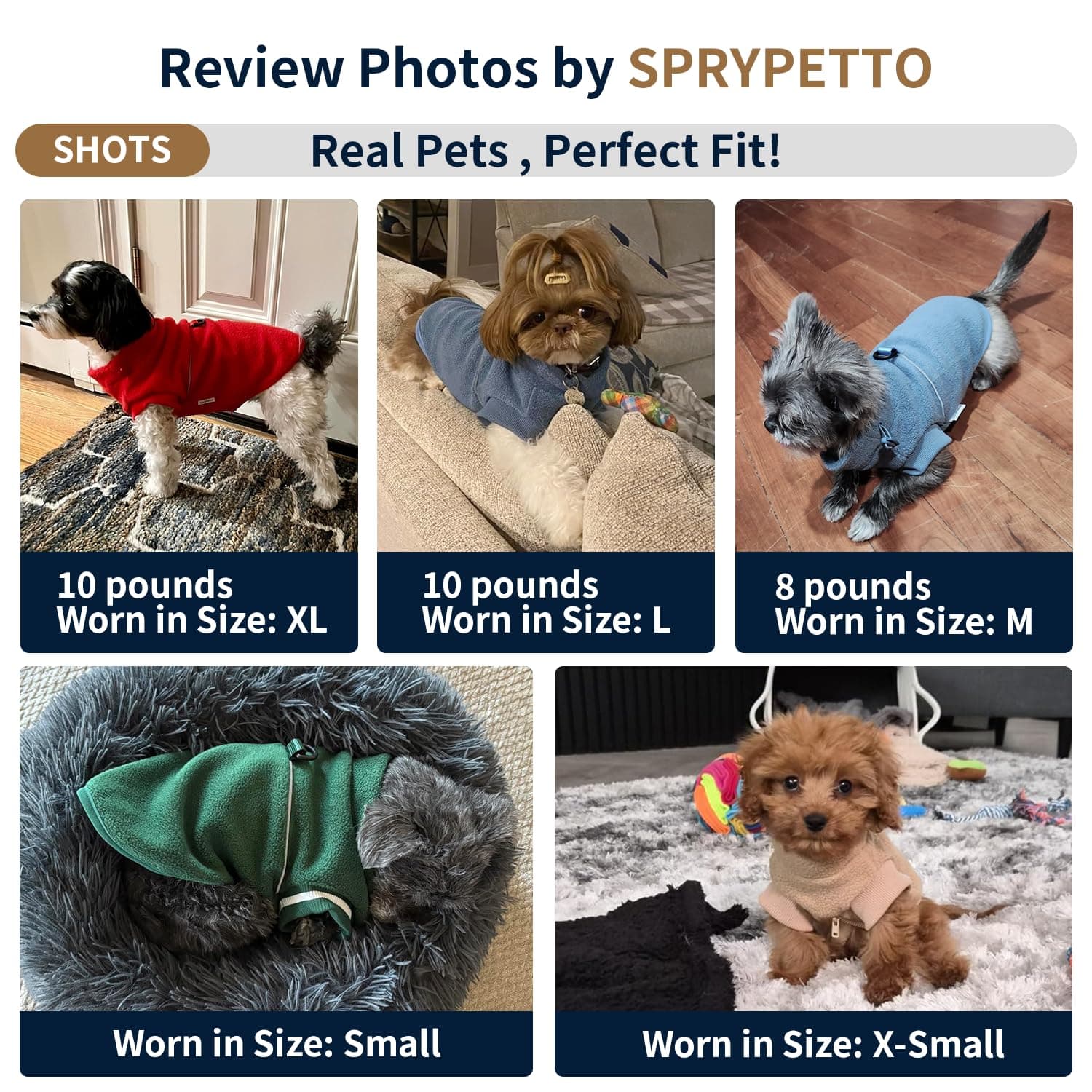 Small Dog Sweater, Fleece Sweater with D-Ring, Perfect for Chihuahua & Yorkie, W - Thumbnail 5