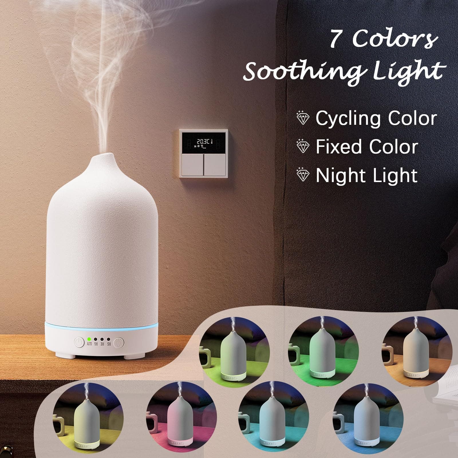 Diffuserlove Ceramic Diffuser 250ML Essential Oil Diffusers Aromatherapy Essenti - Thumbnail 4