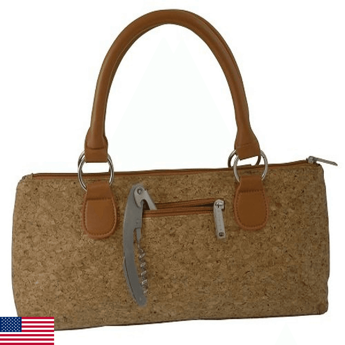 Primeware Cork Sassy Wine Clutch, Brown - Image 1