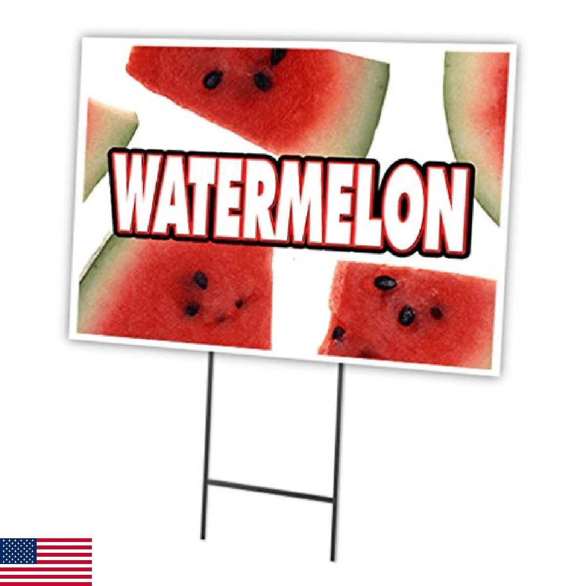 SignMission Watermelon 18"x24" Yard Sign & Stake Outdoor Plastic coroplast Windo - Image 1