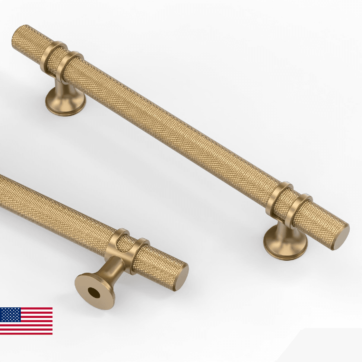 Asidrama 10 Pack 5 Inch(128mm) Knurled Champagne Bronze Kitchen Cabinet Handles, - Image 1