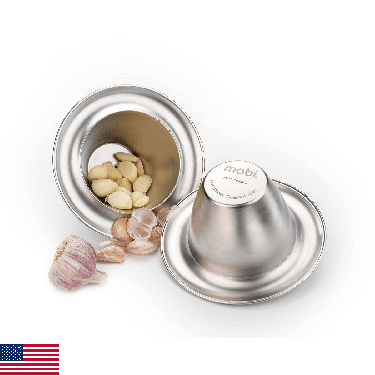 Mobi 18/10 Stainless Steel Shake 'n Peel Garlic Skin Remover - Image 1