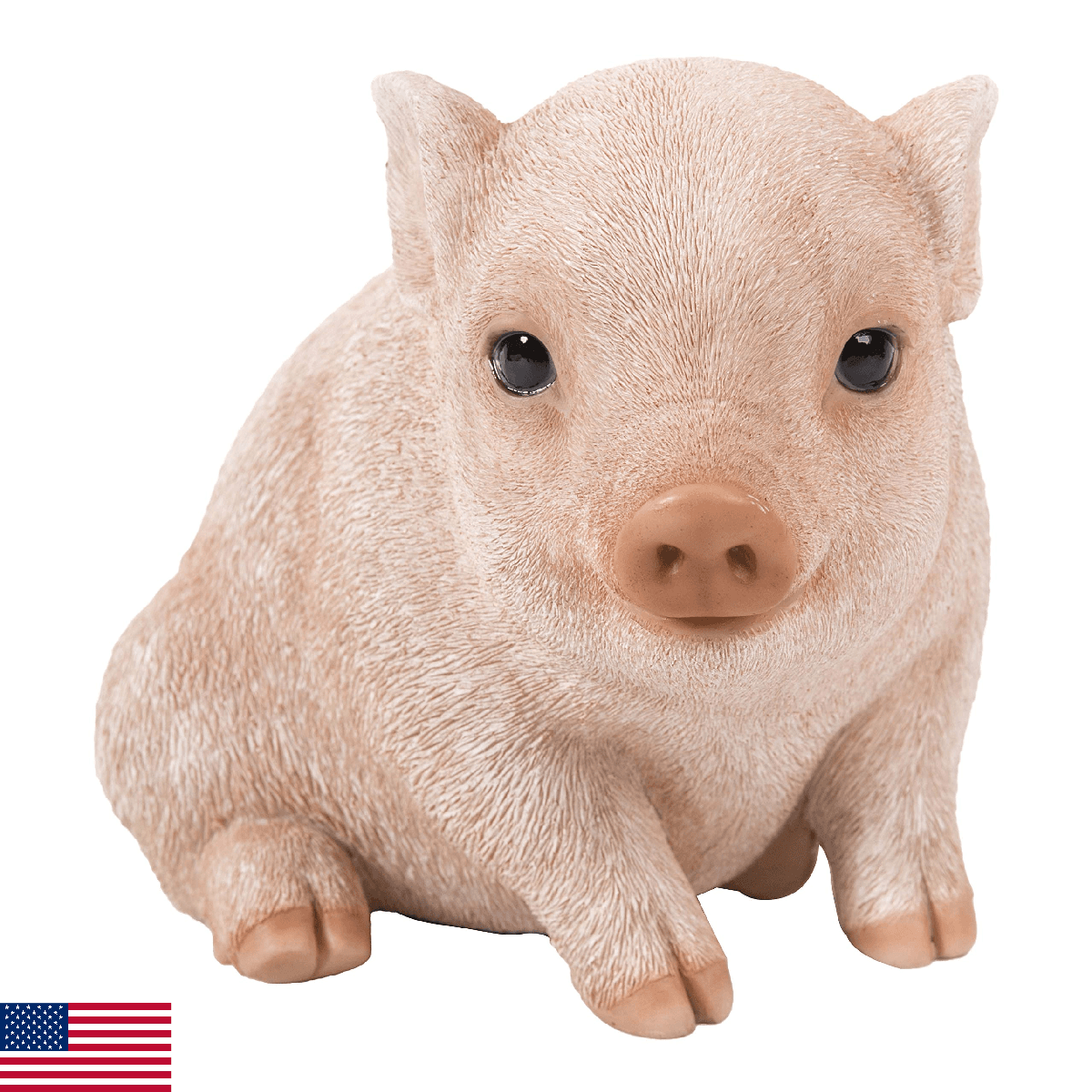 Hi-Line Gift 87685-B Chubby Piglet Sitting-Pink 5.9" x 4.33" x 4.57" - Image 1