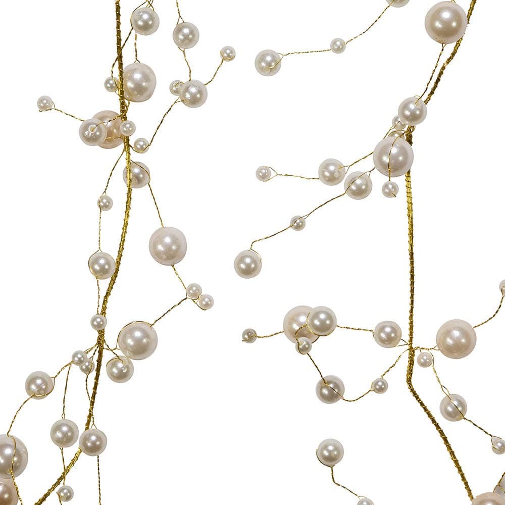 6-Foot Pearl Beads with Gold Wire Garland - Thumbnail 2