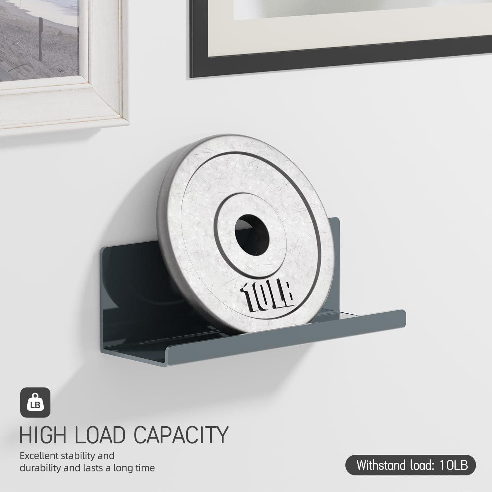 PAVSTINE Adhesive Floating Shelves for Wall No Drilling, 12 Inch Acrylic Self Ad - Thumbnail 4