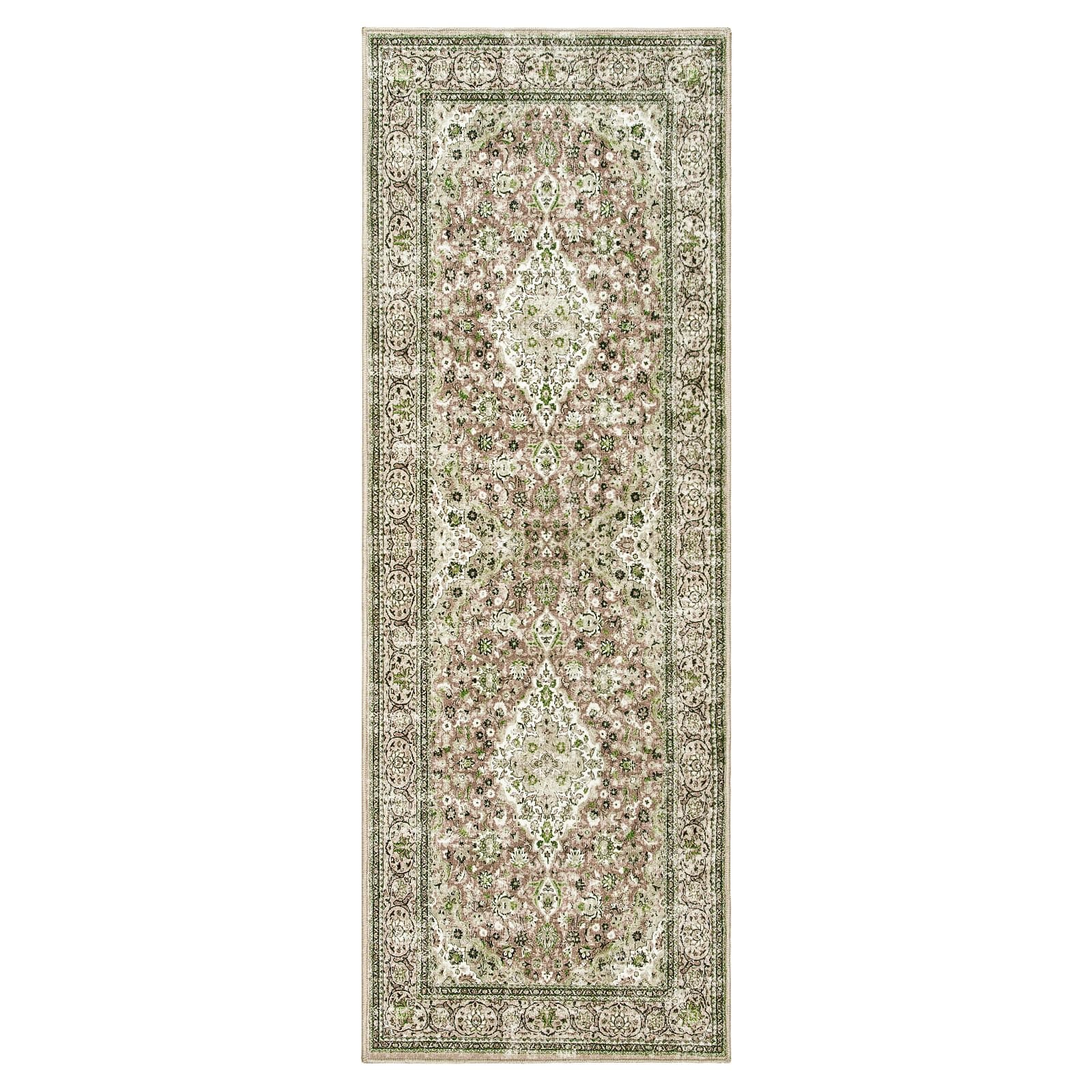 Goideal Washable Runner Rug 2x6 Sage Green Non Slip Indoor Low Pile Carpet Rubbe - Thumbnail 6