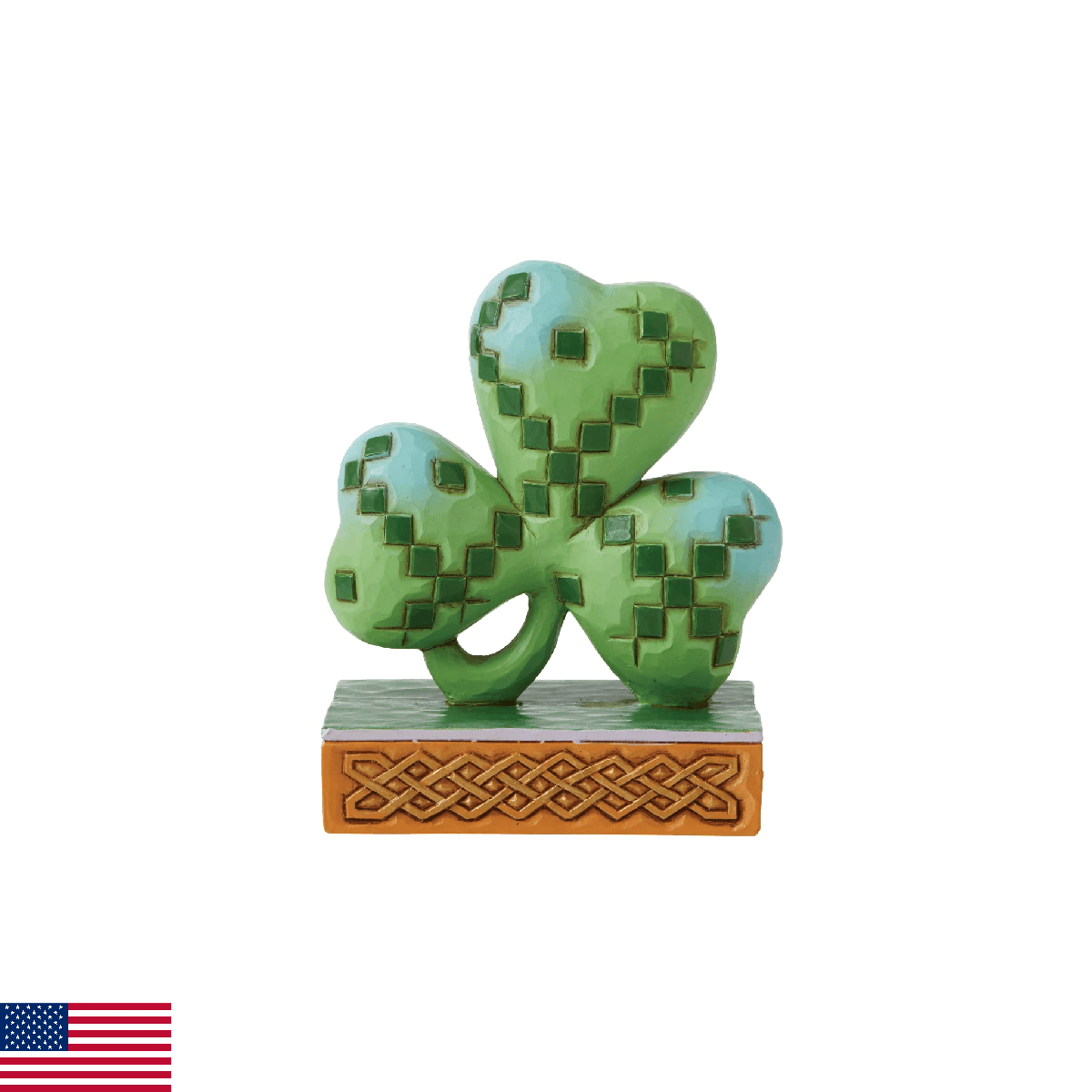 Enesco Jim Shore Heartwood Creek Irish Knot Shamrock Miniature Figurine, 3.5 Inc - Image 1