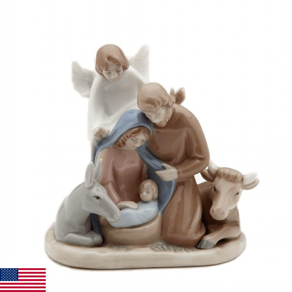 Cosmos Gifts 10520 Mini Holy Family with Angel Figurine, 3-3/4-Inch - Image 1
