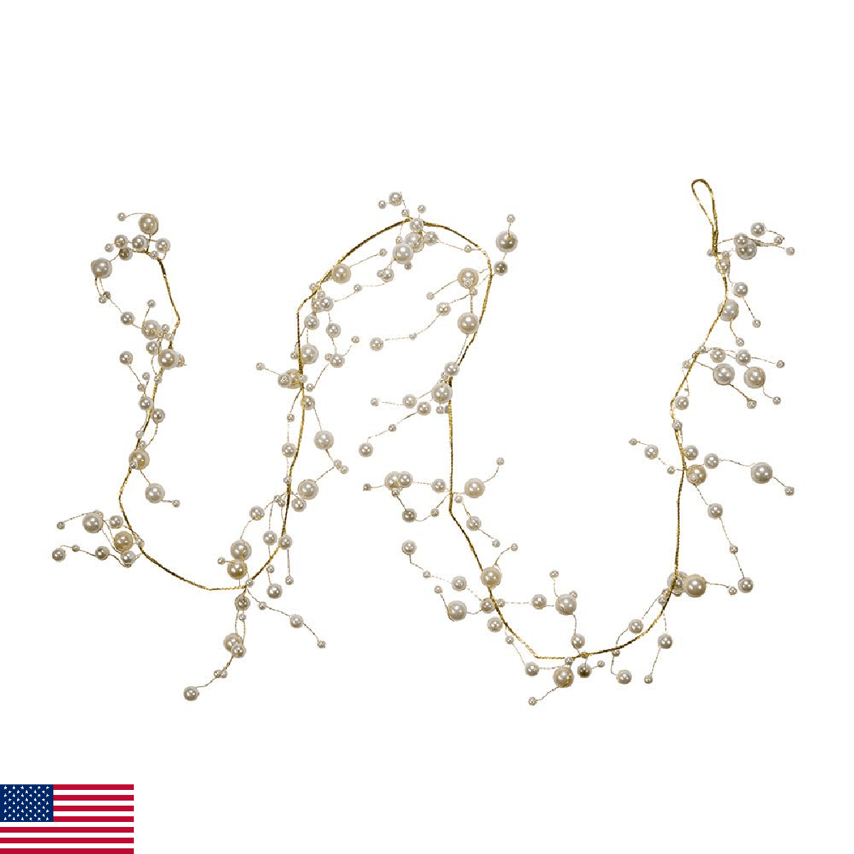 6-Foot Pearl Beads with Gold Wire Garland - Image 1