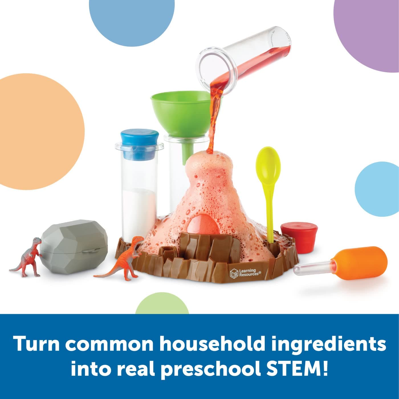 Learning Resources Fizzy Volcano - 13 Pieces, Ages 4+, Preschool Science Lab Kit - Thumbnail 3