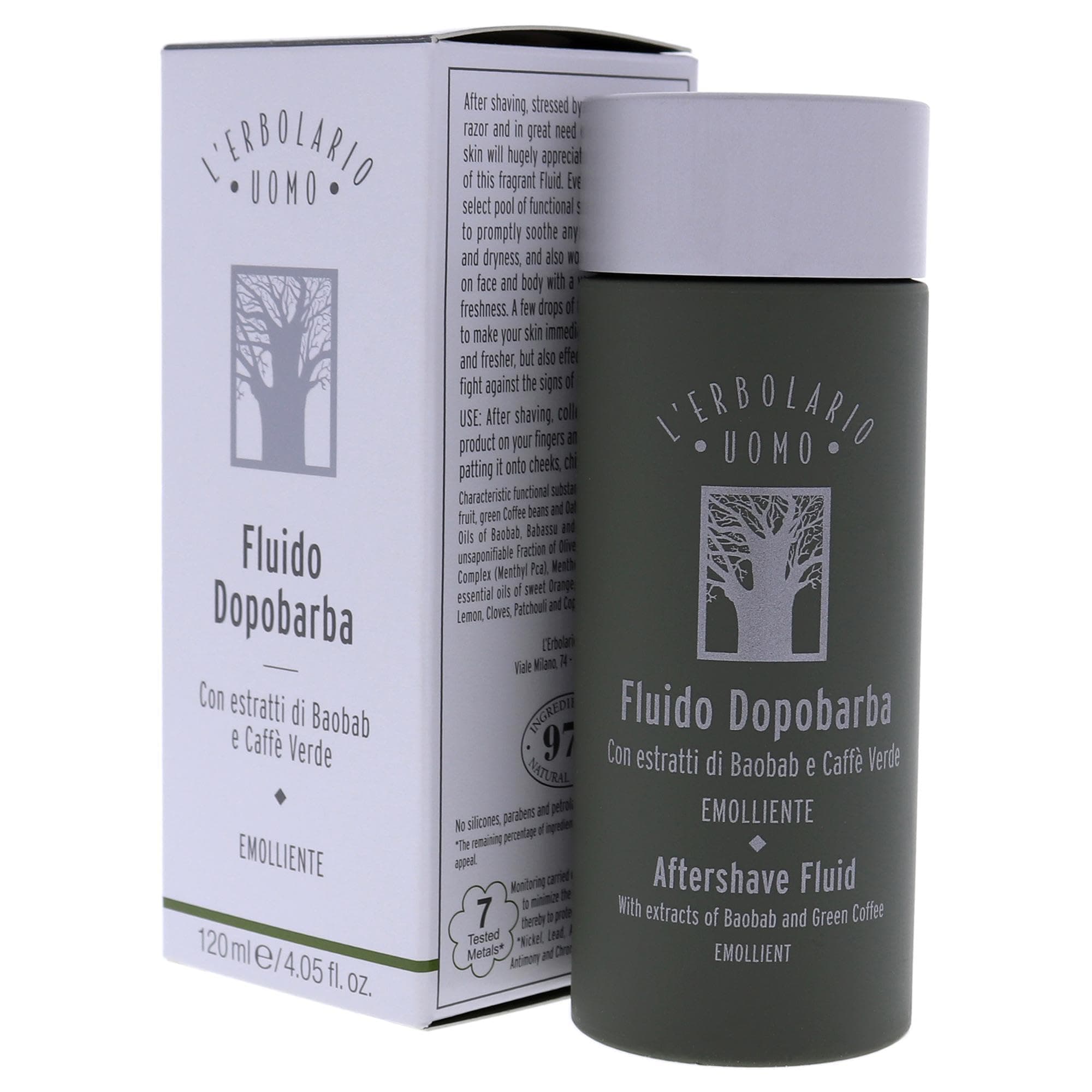 L'Erbolario Baobab And Green Coffee Aftershave Fluid - For Instantly Reducing An - Thumbnail 4