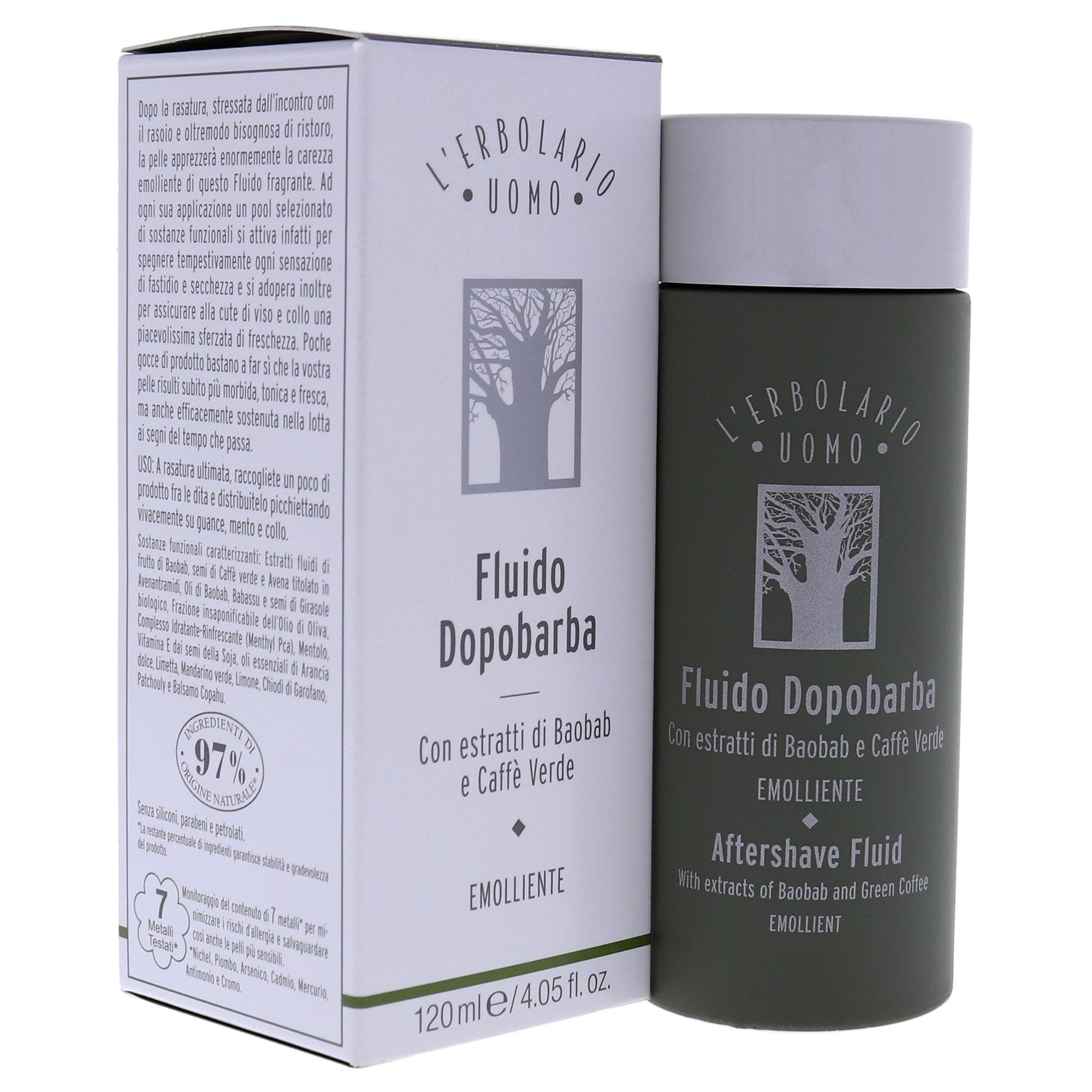 L'Erbolario Baobab And Green Coffee Aftershave Fluid - For Instantly Reducing An - Thumbnail 3