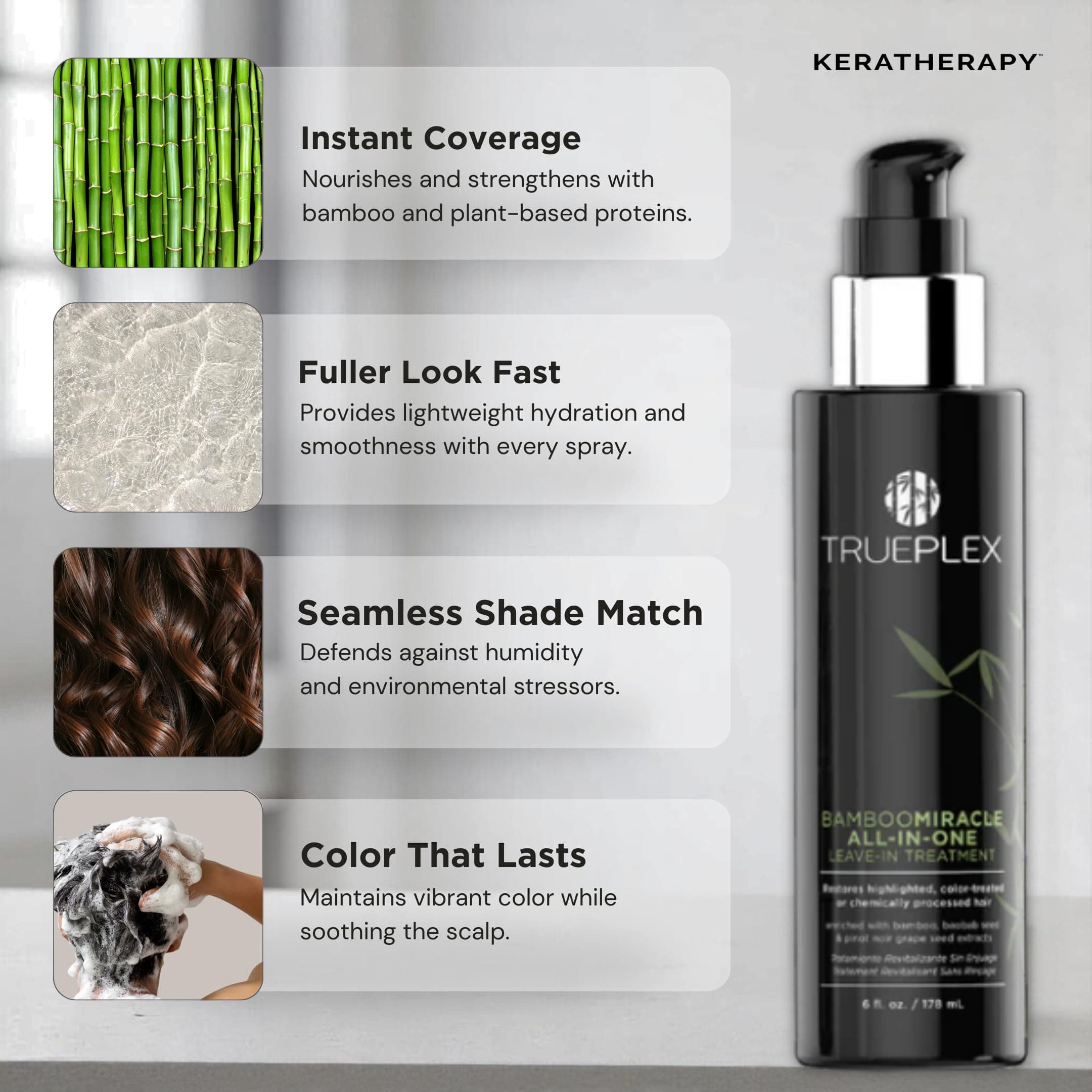Trueplex KERATHERAPY Bamboo Miracle All-In-One Conditioning Treatment, 6 oz., 17 - Thumbnail 4
