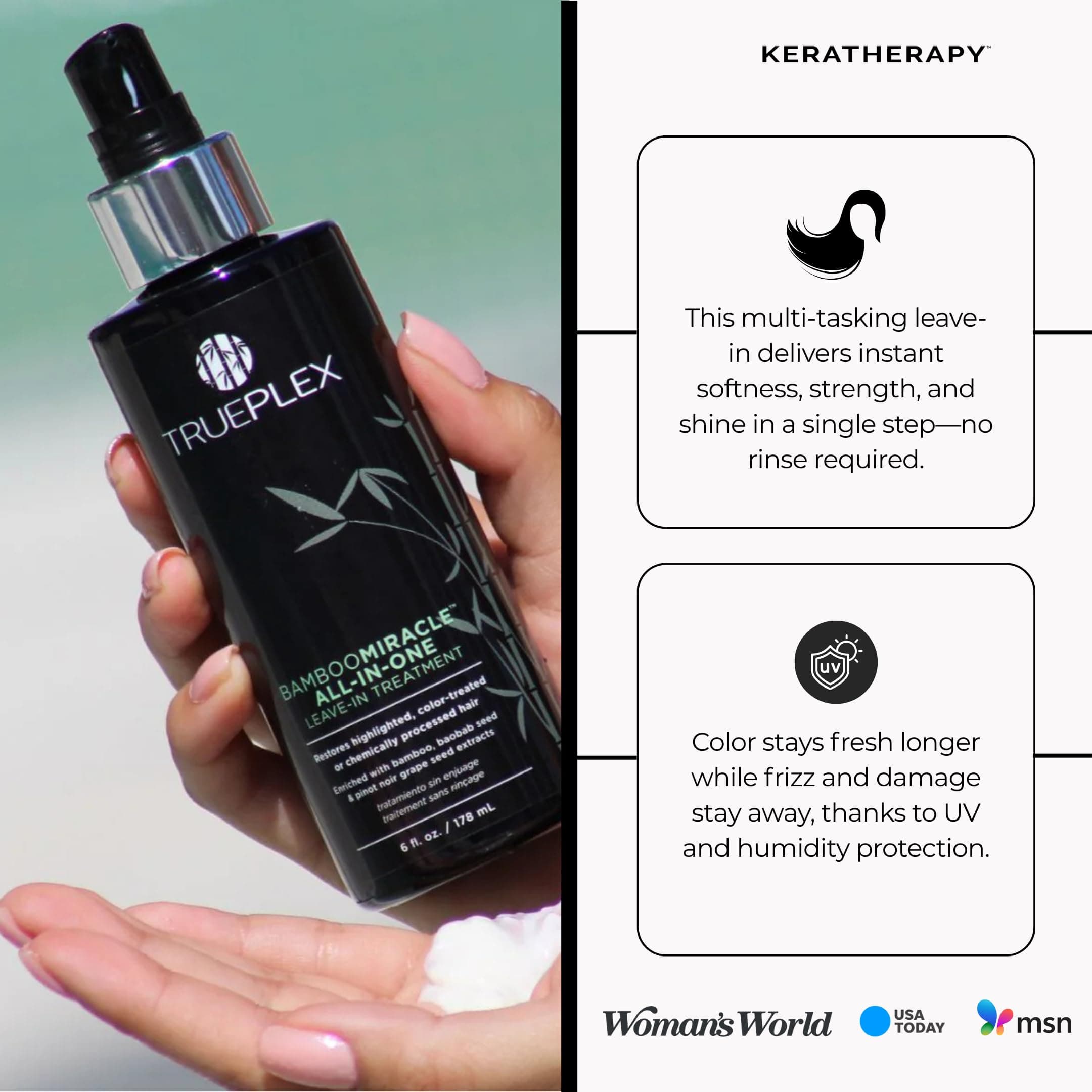 Trueplex KERATHERAPY Bamboo Miracle All-In-One Conditioning Treatment, 6 oz., 17 - Thumbnail 5