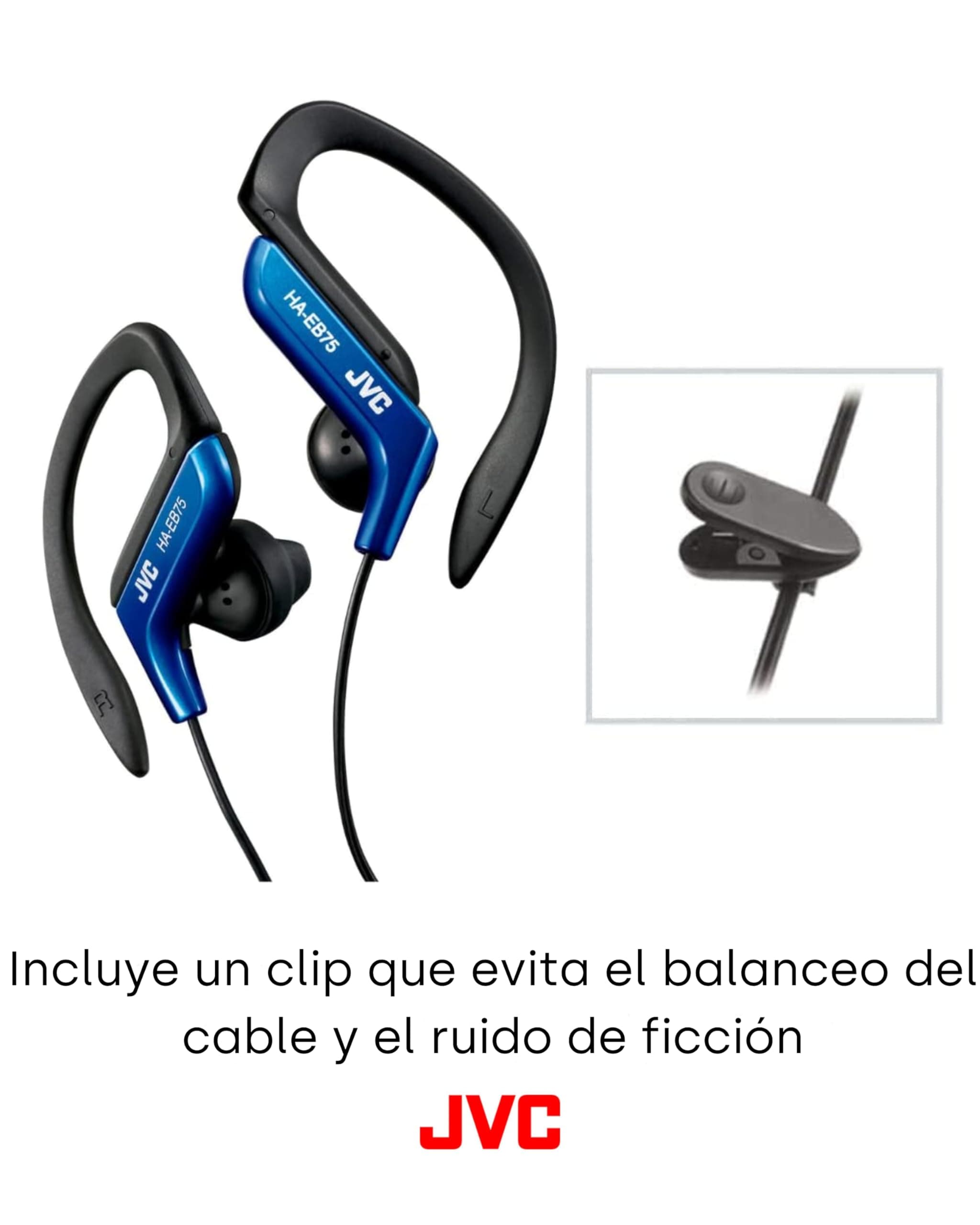 JVC, HA-EB75-AN-U Adjustable Sport Clip Earphones (Blue) - Thumbnail 5