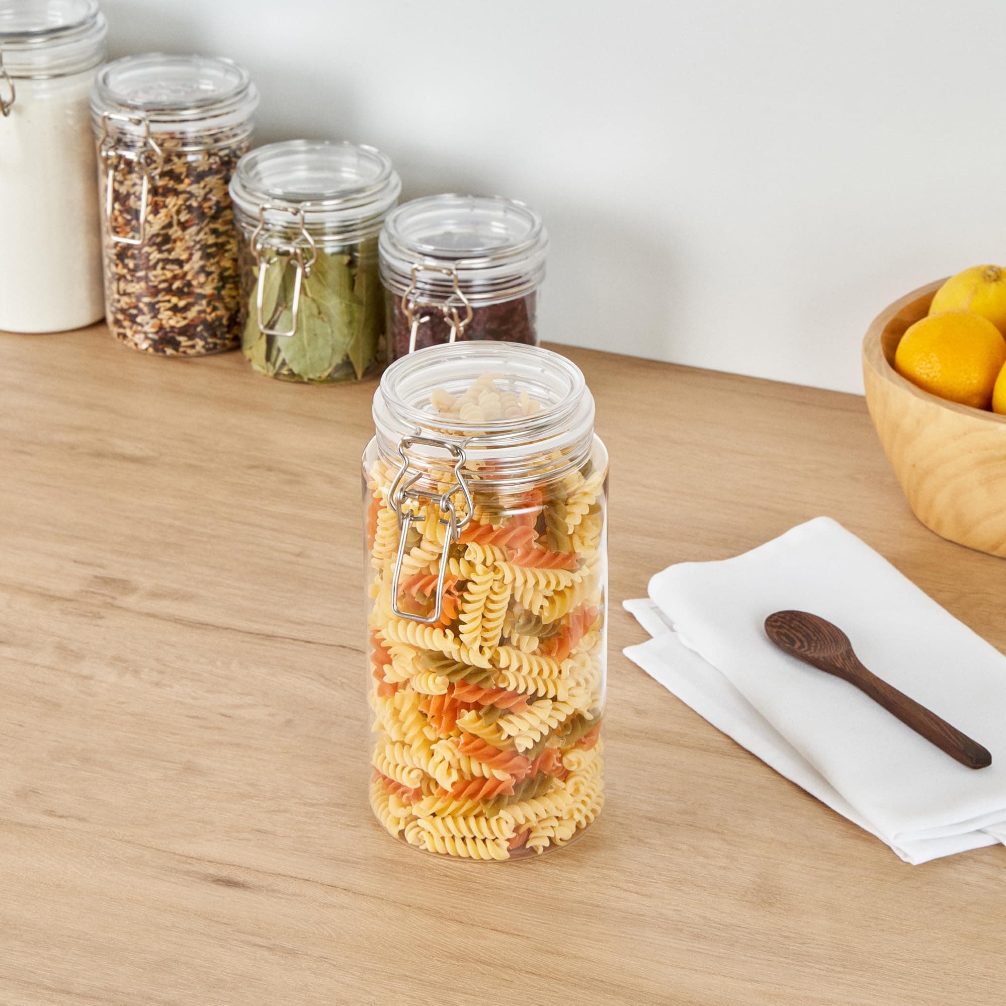 Restaurantware Food Container 2 Count 51 oz Plastic Airtight HInged Lid Jar Stor - Thumbnail 6