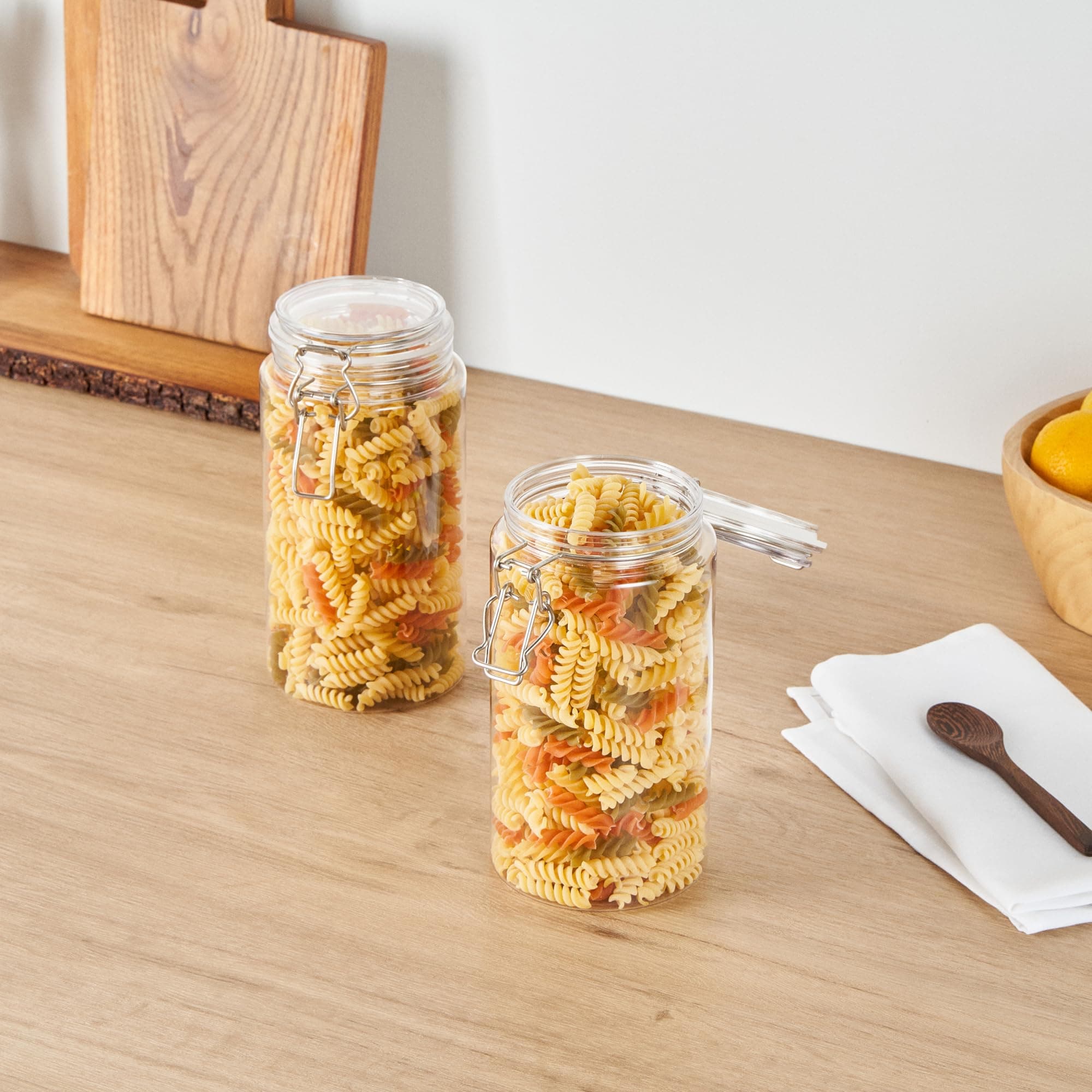 Restaurantware Food Container 2 Count 51 oz Plastic Airtight HInged Lid Jar Stor - Thumbnail 4