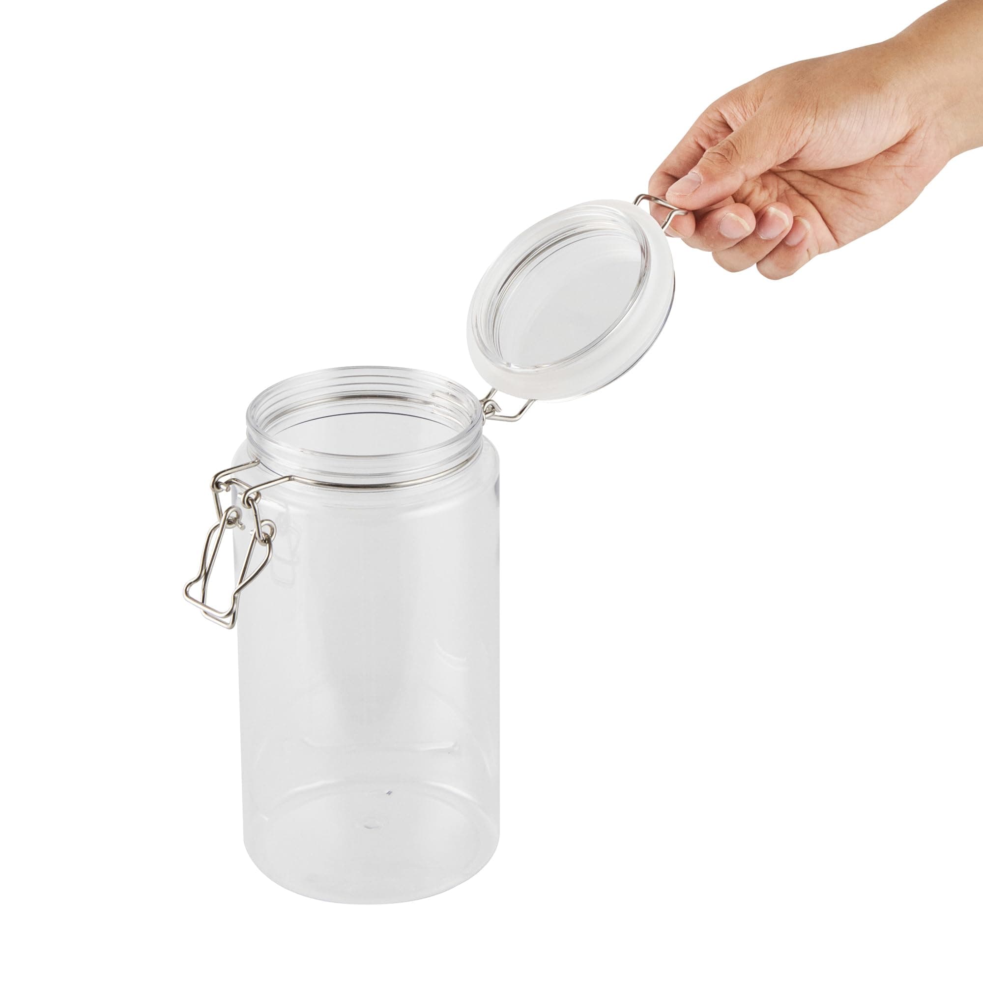 Restaurantware Food Container 2 Count 51 oz Plastic Airtight HInged Lid Jar Stor - Thumbnail 9