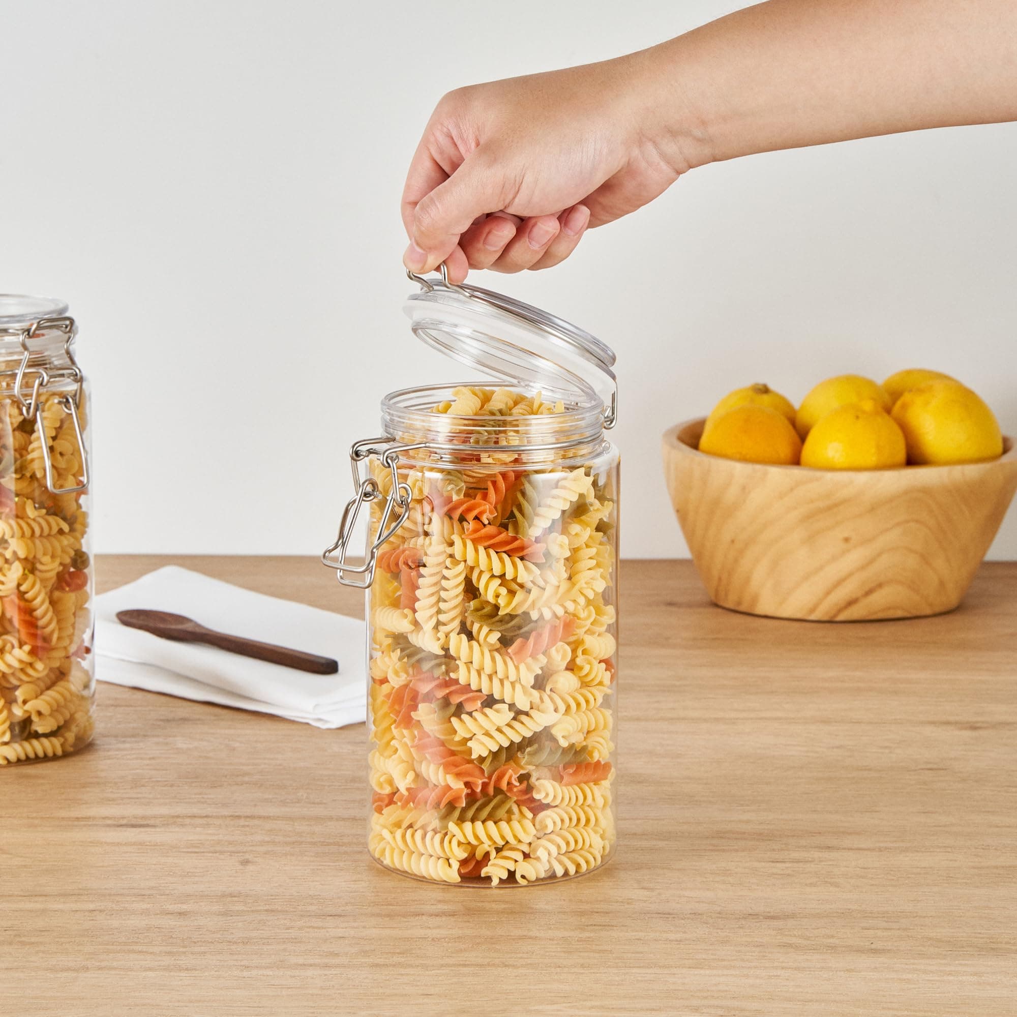 Restaurantware Food Container 2 Count 51 oz Plastic Airtight HInged Lid Jar Stor - Thumbnail 5