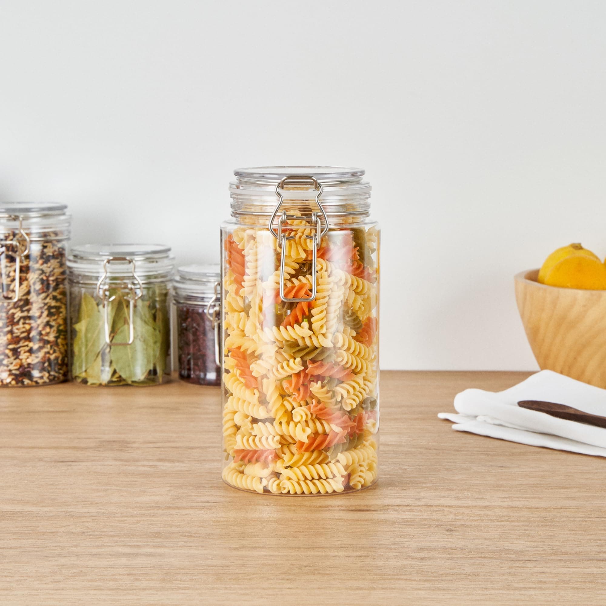 Restaurantware Food Container 2 Count 51 oz Plastic Airtight HInged Lid Jar Stor - Thumbnail 3