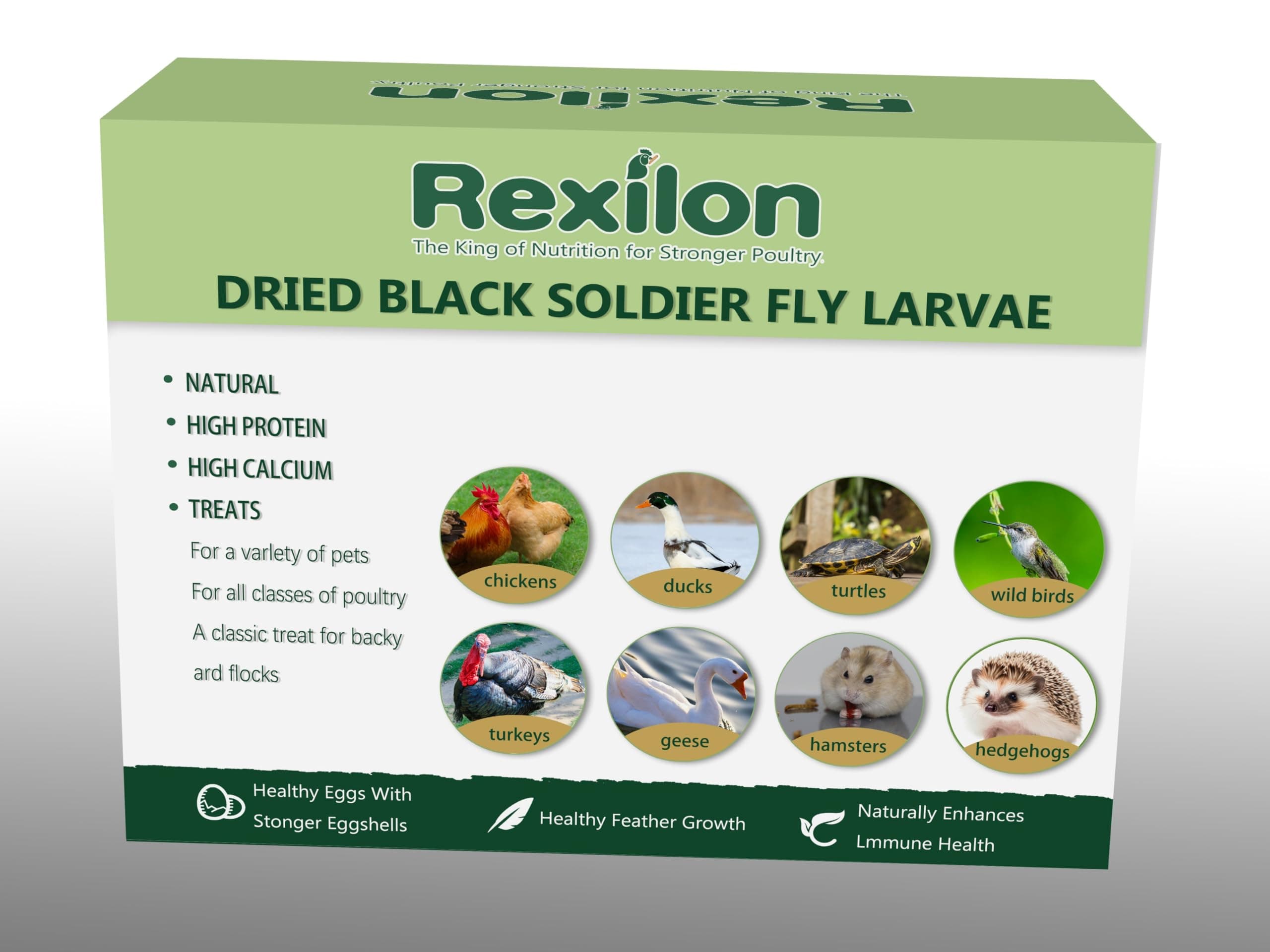 Rexilon 10lb Dried Black Soldier Fly Larvae – Protein & Calcium Rich - Thumbnail 5