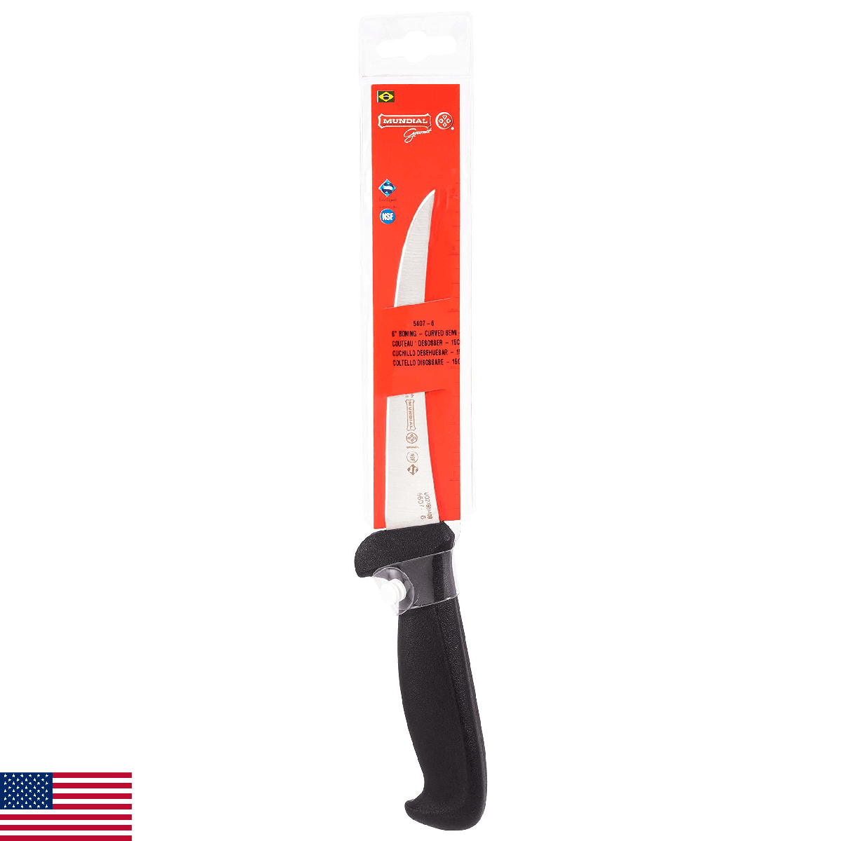 Mundial 6-Inch Curved Semi-Stiff Boning Knife, Black - Image 1