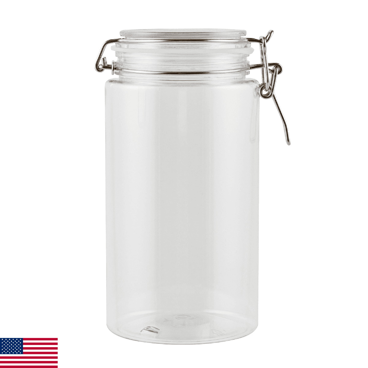 Restaurantware Food Container 2 Count 51 oz Plastic Airtight HInged Lid Jar Stor - Image 1