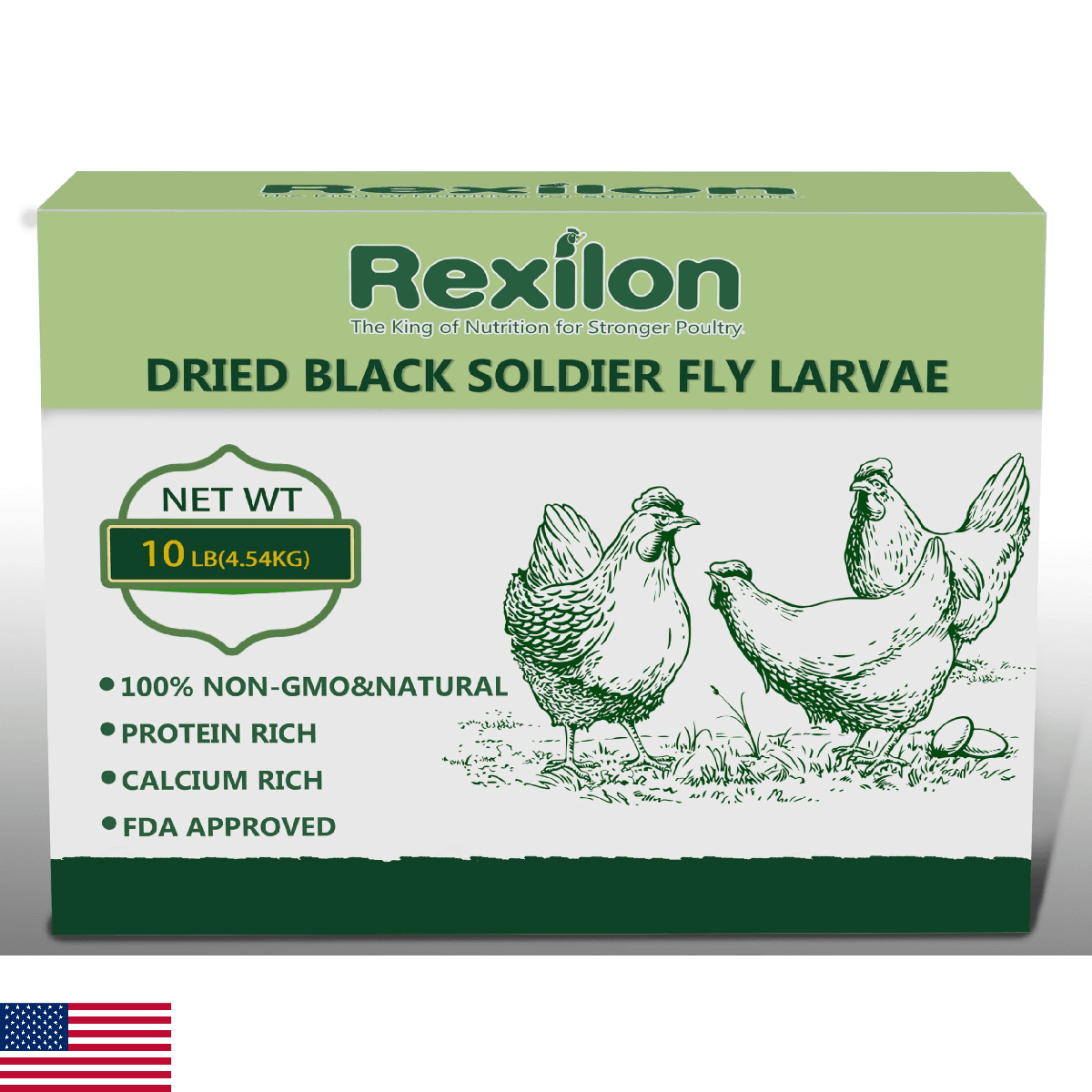 Rexilon 10lb Dried Black Soldier Fly Larvae – Protein & Calcium Rich - Image 1