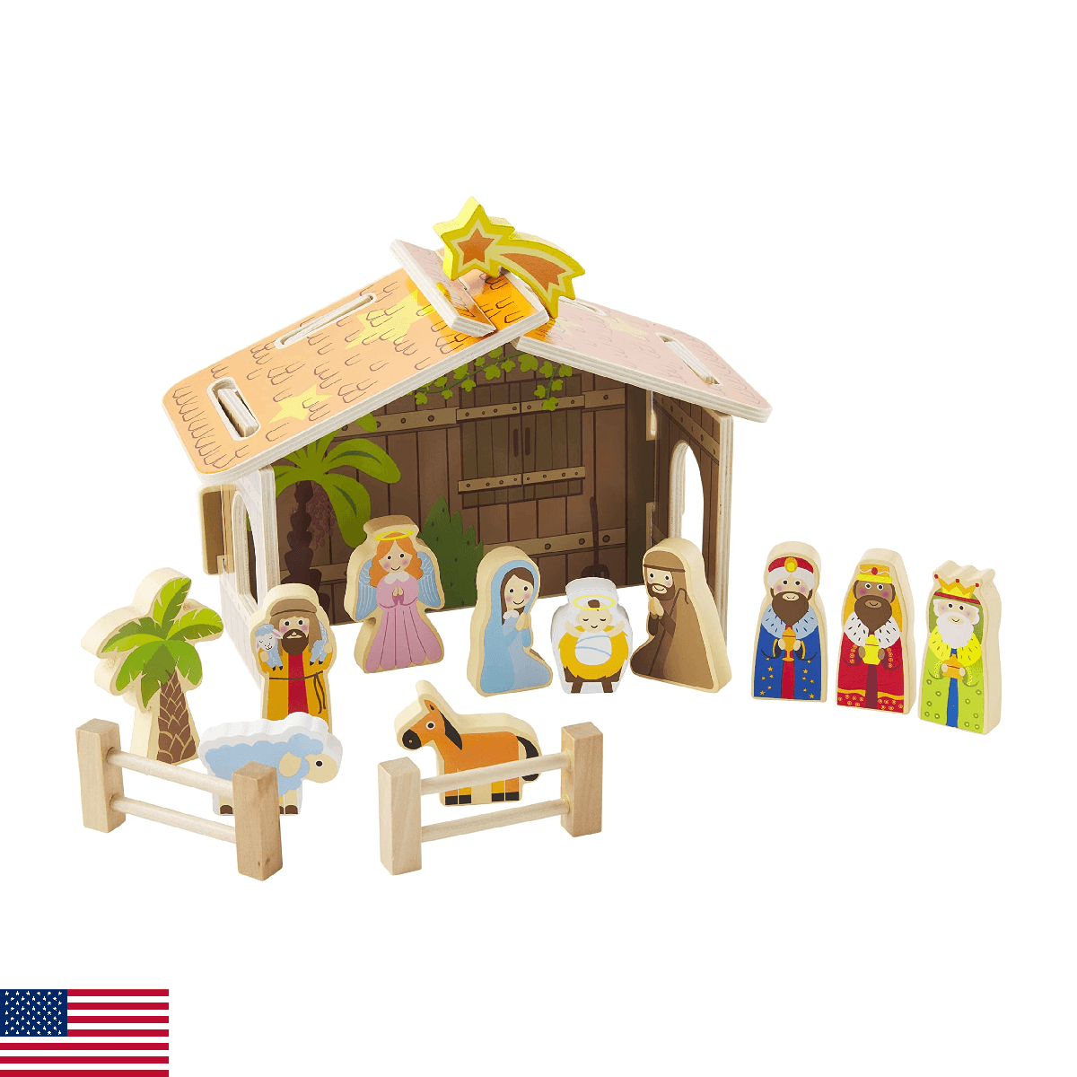 Mud Pie Nativity Set, Wood - Image 1