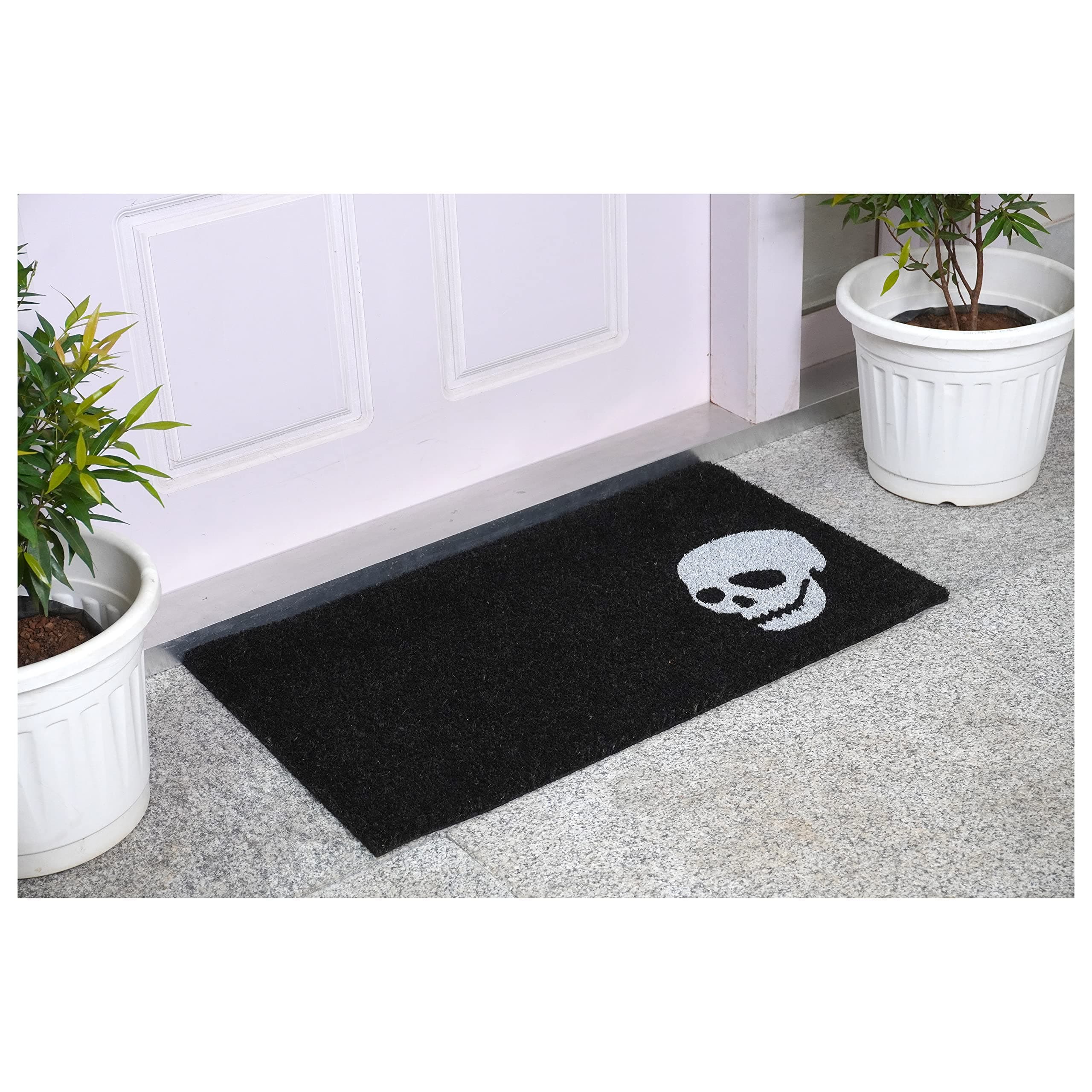 Calloway Mills AZ153602436 Scary Skull Doormat, 24" x 36", Black/White - Thumbnail 2