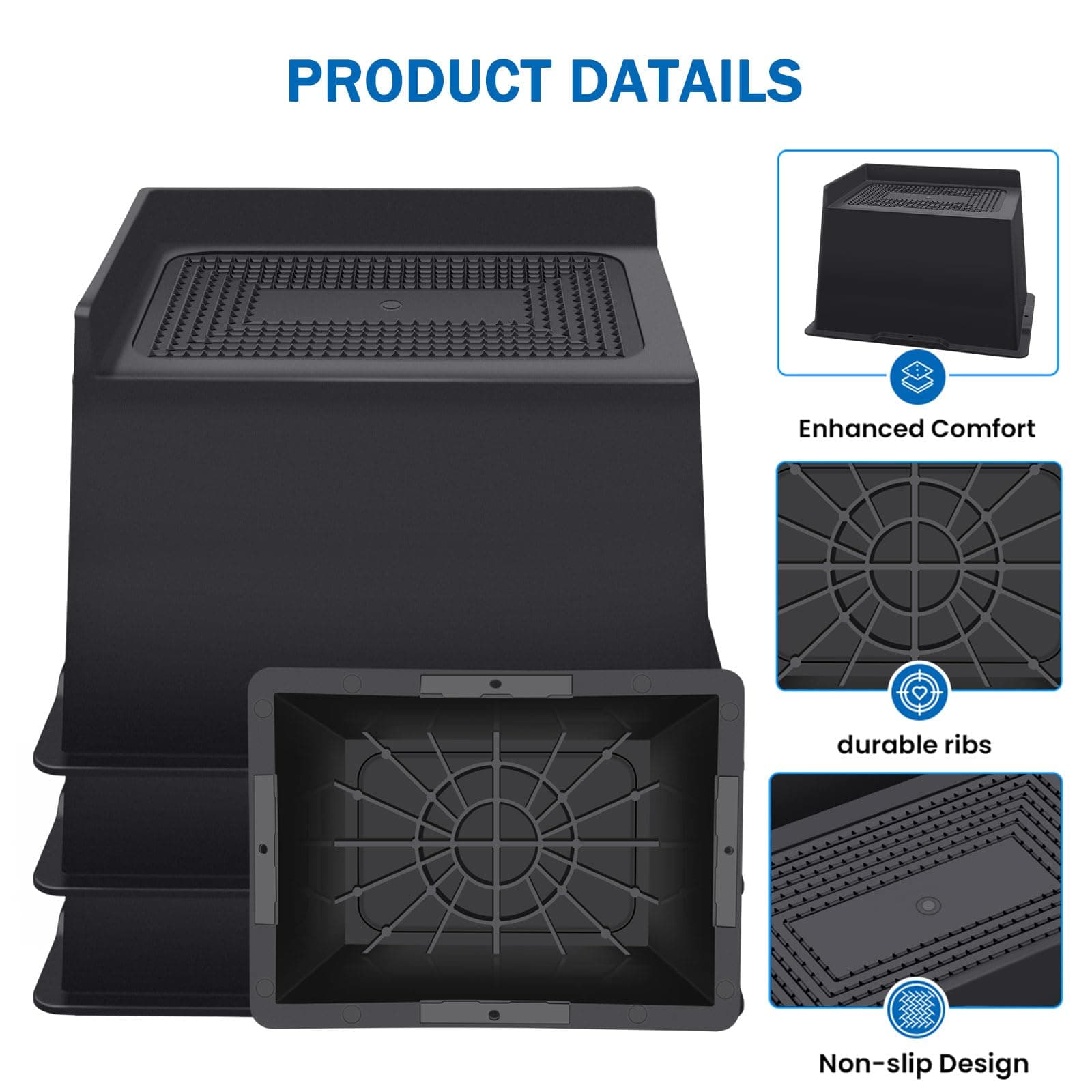 ANNKUT Bed Risers 5 Inch Heavy Duty,Oversized Couch Risers, Extra Wide Furniture - Thumbnail 3