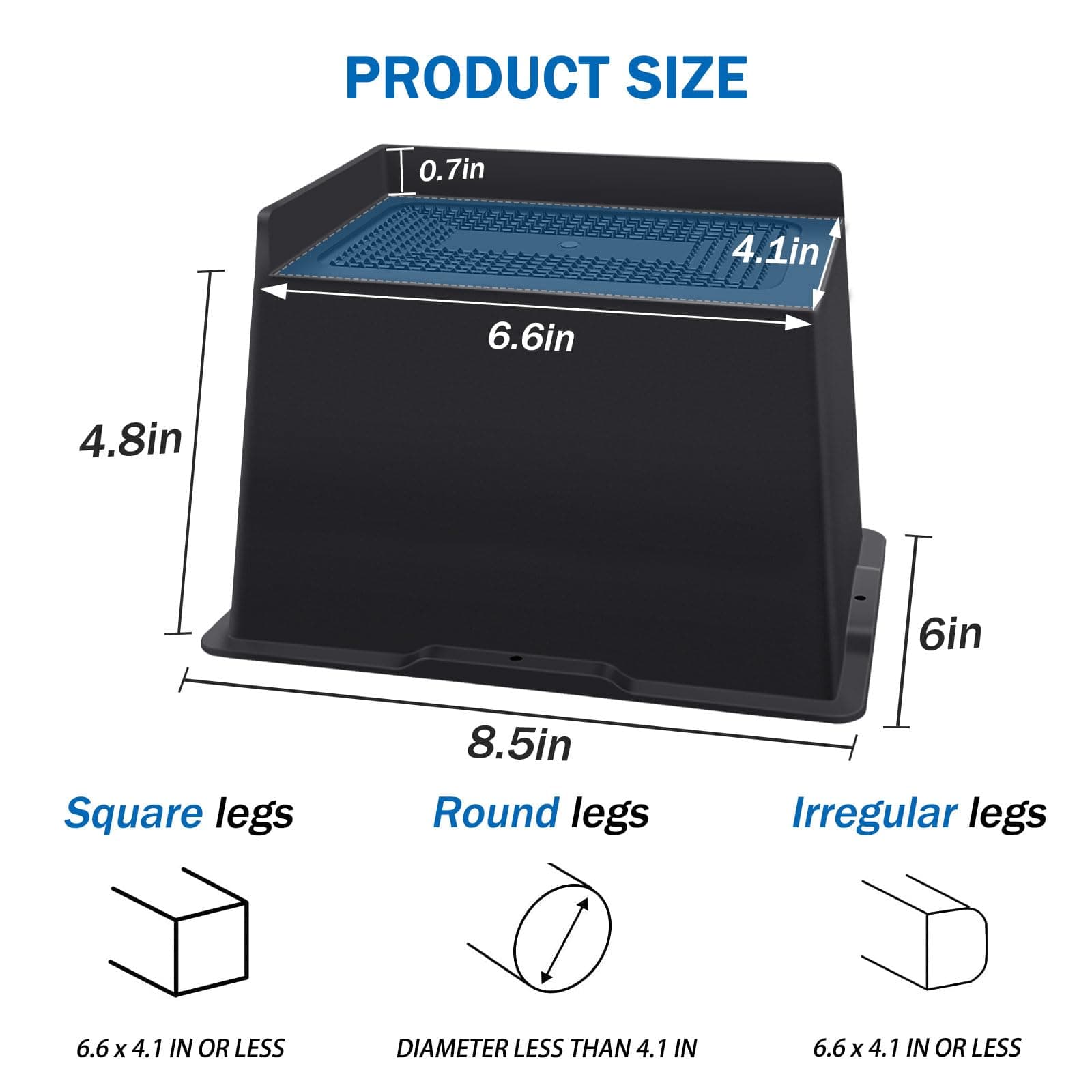 ANNKUT Bed Risers 5 Inch Heavy Duty,Oversized Couch Risers, Extra Wide Furniture - Thumbnail 2