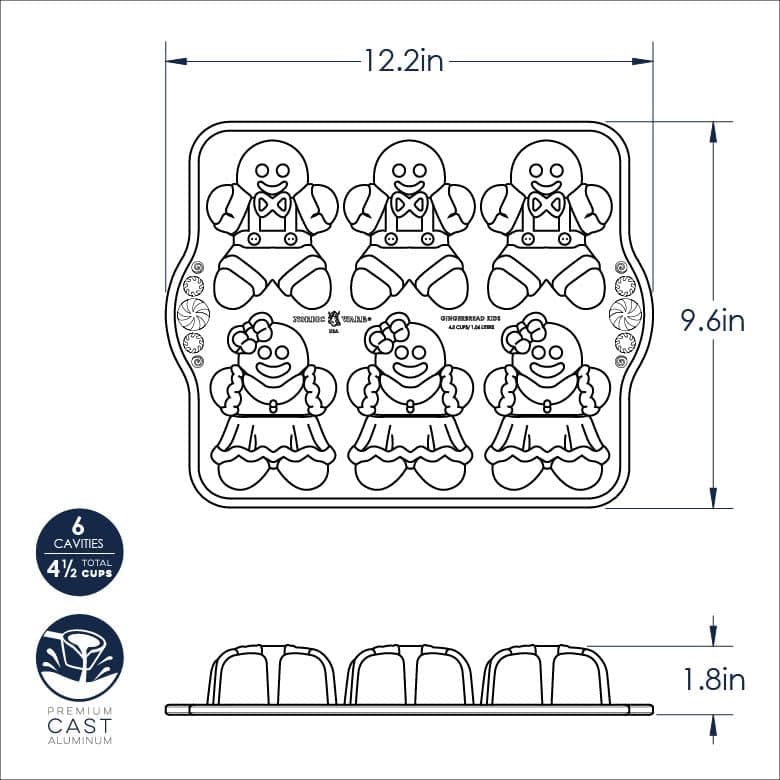 Nordic Ware Gingerbread Kids Cakelet Pan - Thumbnail 2